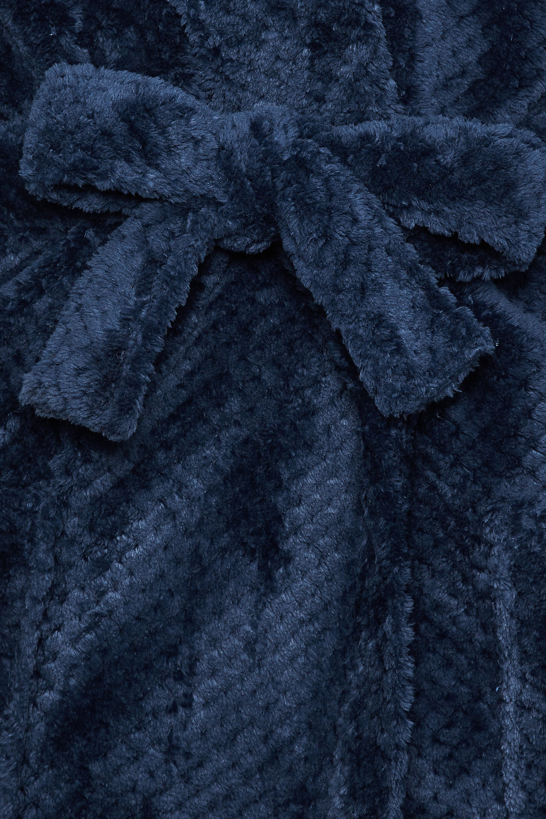 BadRhino Big & Tall Navy Blue Textured Fleece Dressing Gown | BadRhino 3