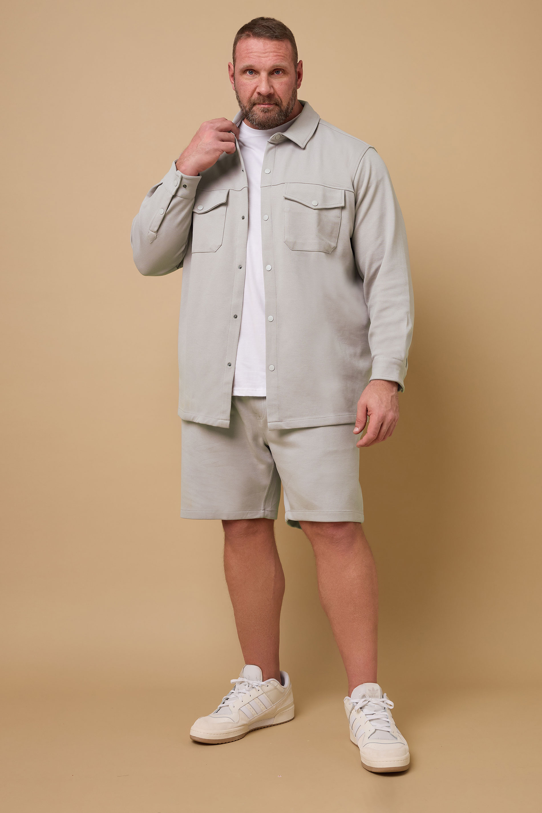 BadRhino Big & Tall  Natural Brown Textured Jersey Shorts | BadRhino 2