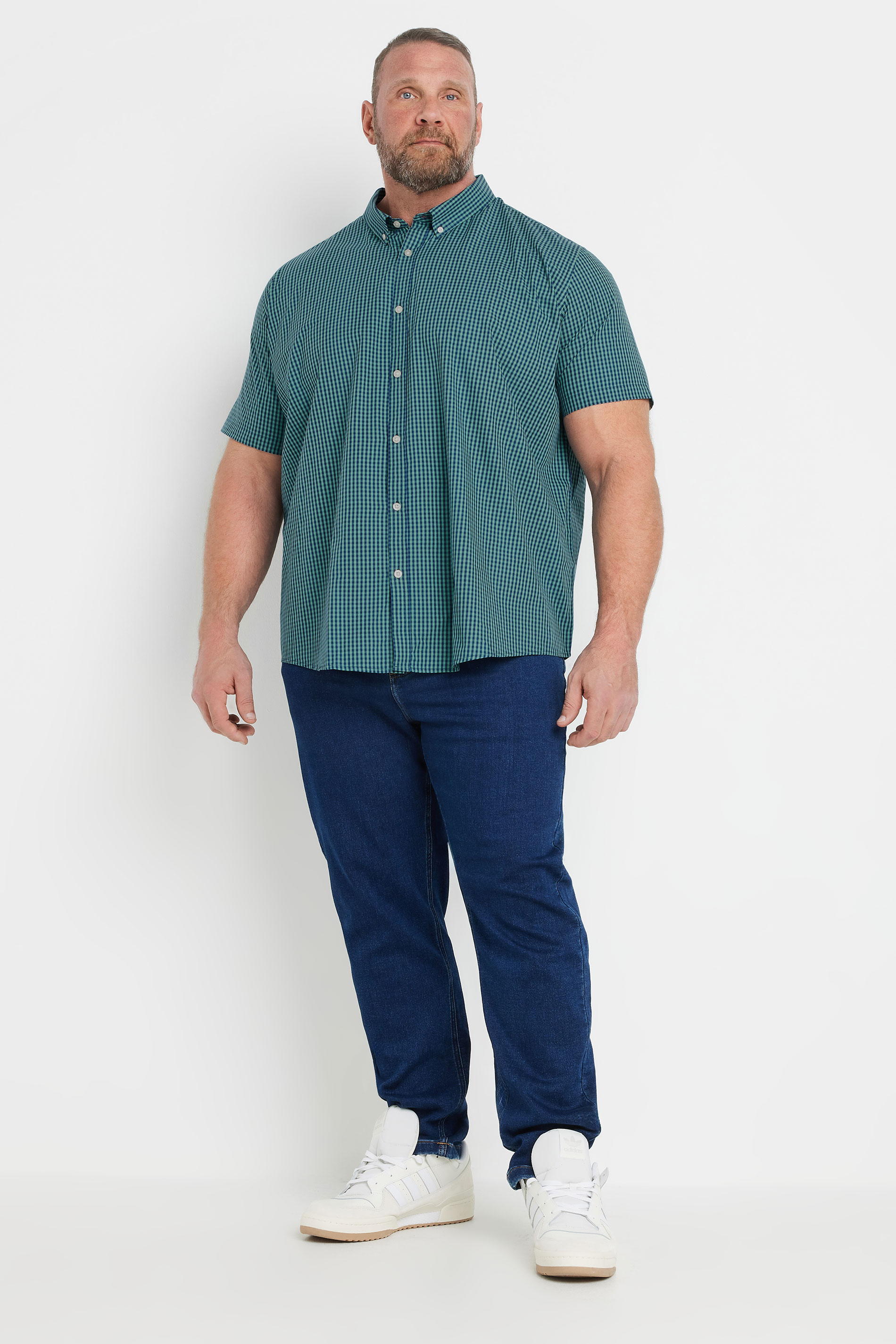 BadRhino Big & Tall Blue Gingham Check Shirt | BadRhino 5
