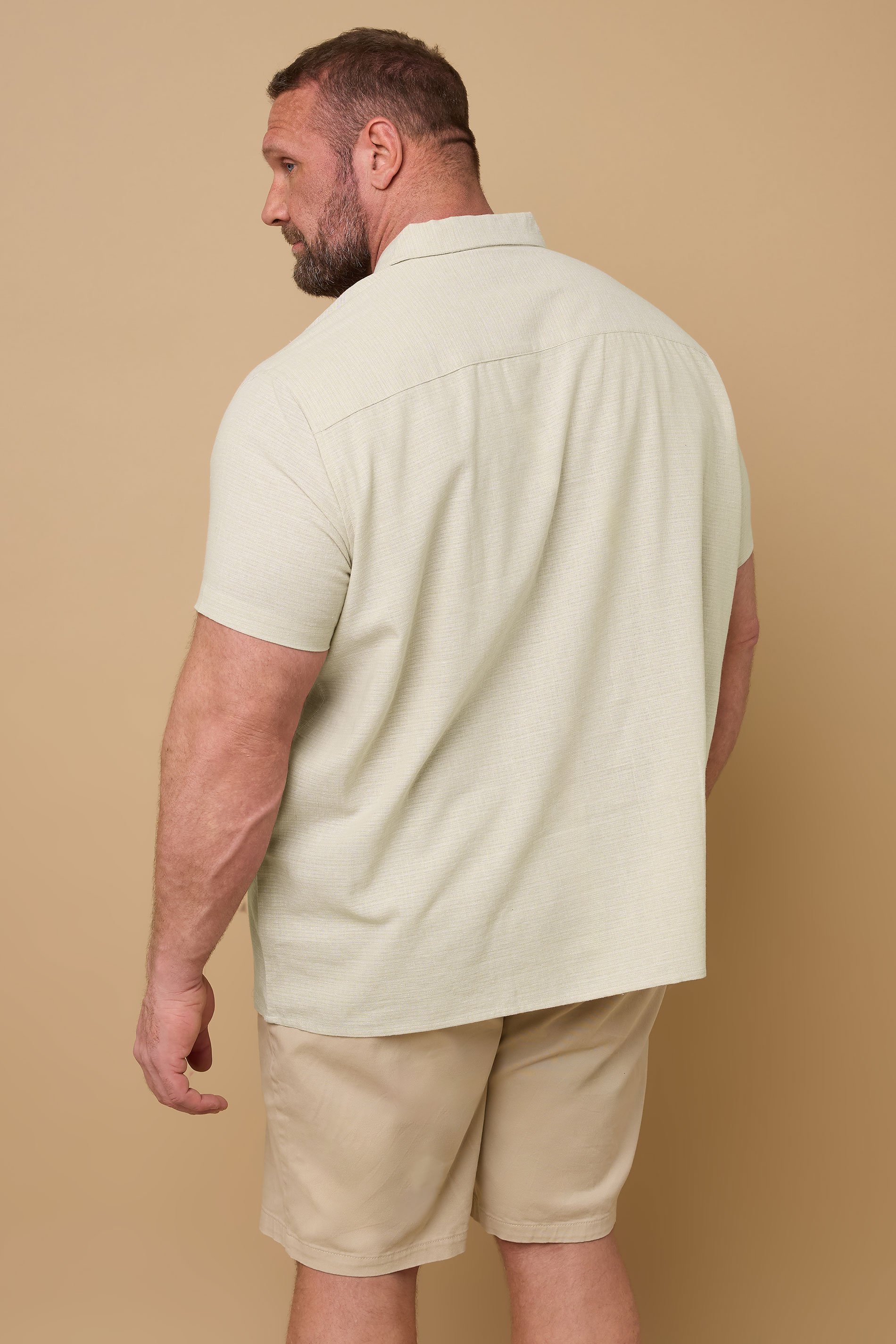 BadRhino Big & Tall Beige Brown Floral Embroidered Shirt | BadRhino 5