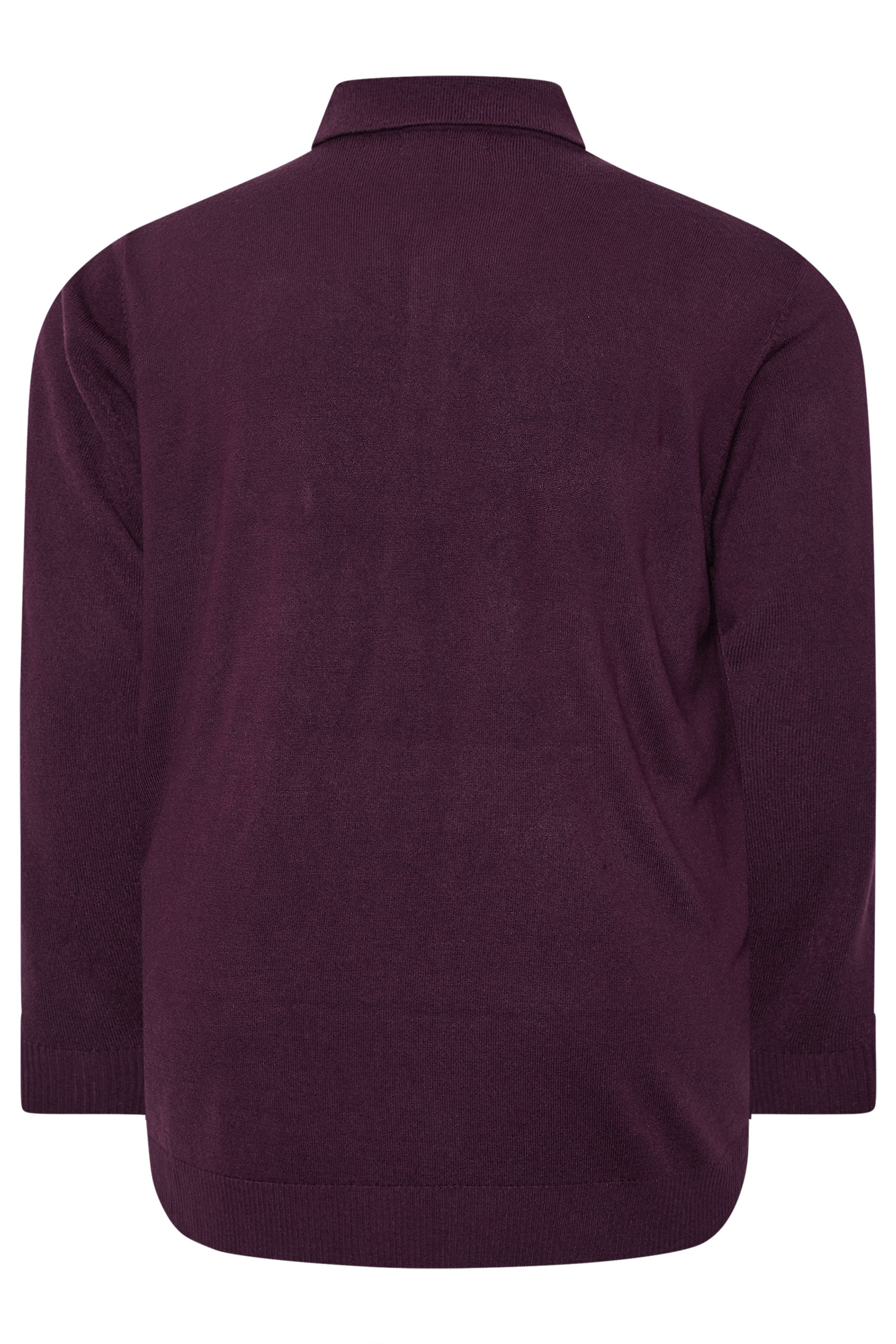 BadRhino Big & Tall Plum Purple Cable Knit Polo Shirt | BadRhino 6