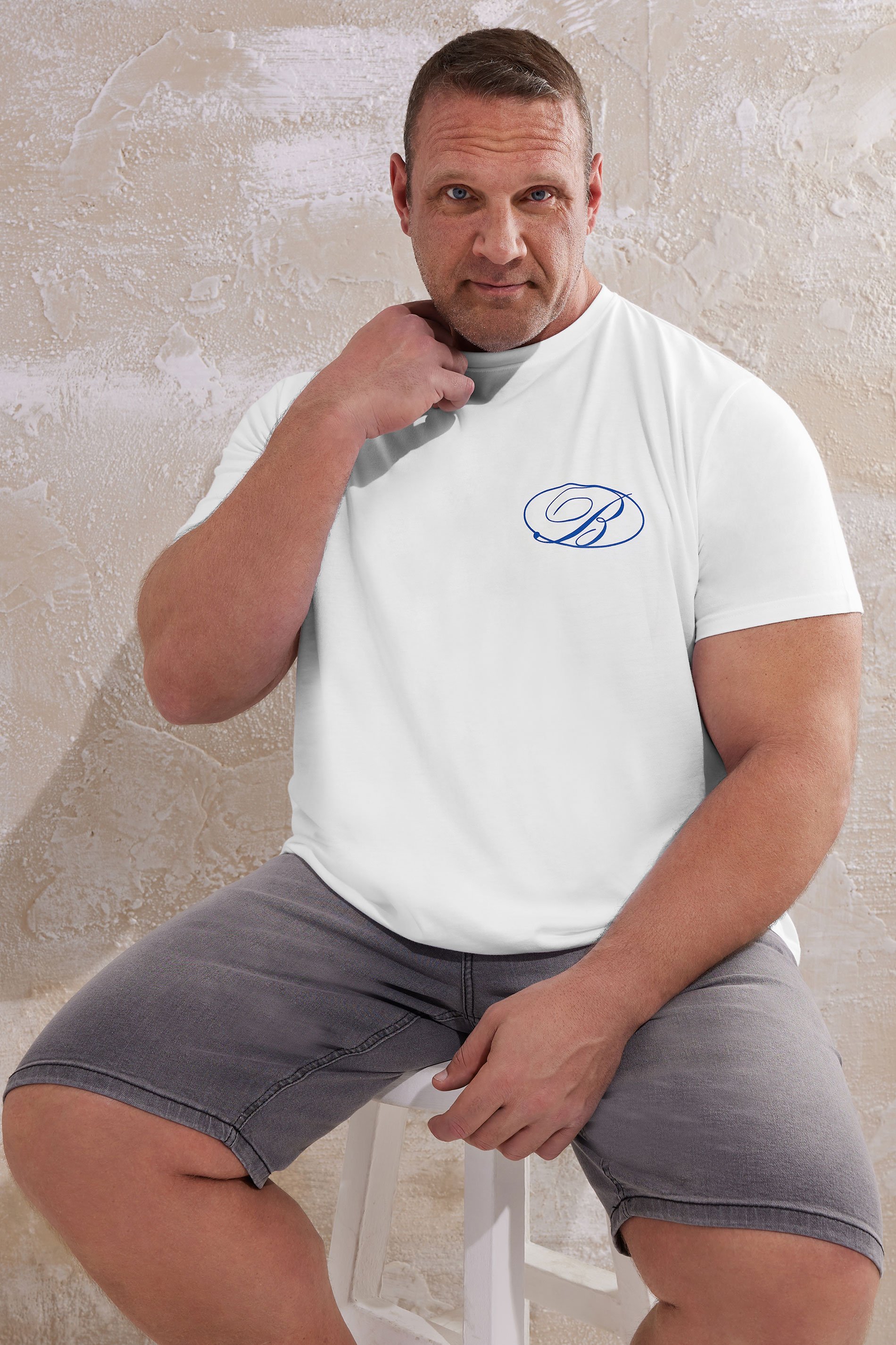 BadRhino Big & Tall White Script Graphic Print T-Shirt | BadRhino 1