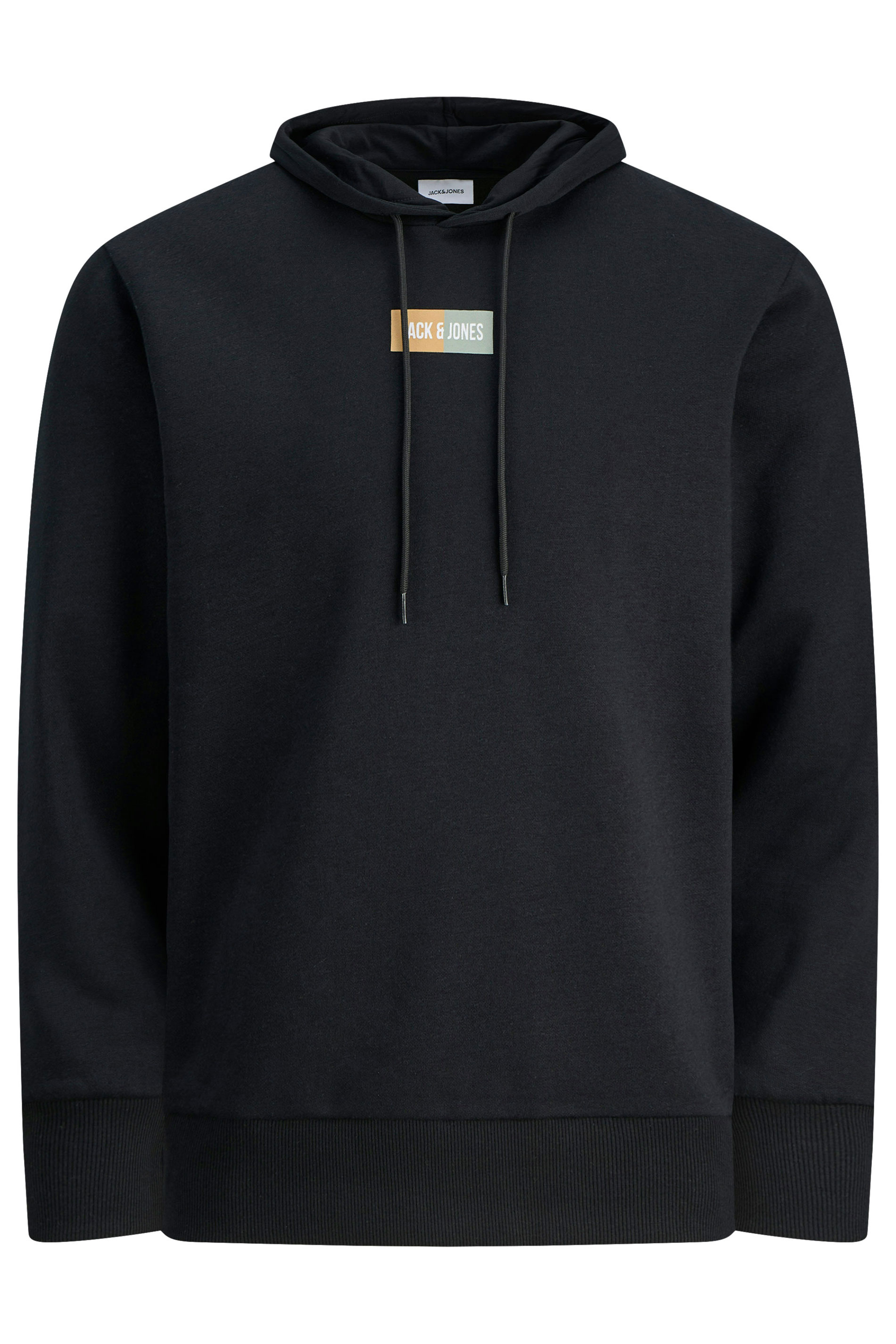 JACK & JONES Big & Tall Black Pan Logo Hoodie | BadRhino 3