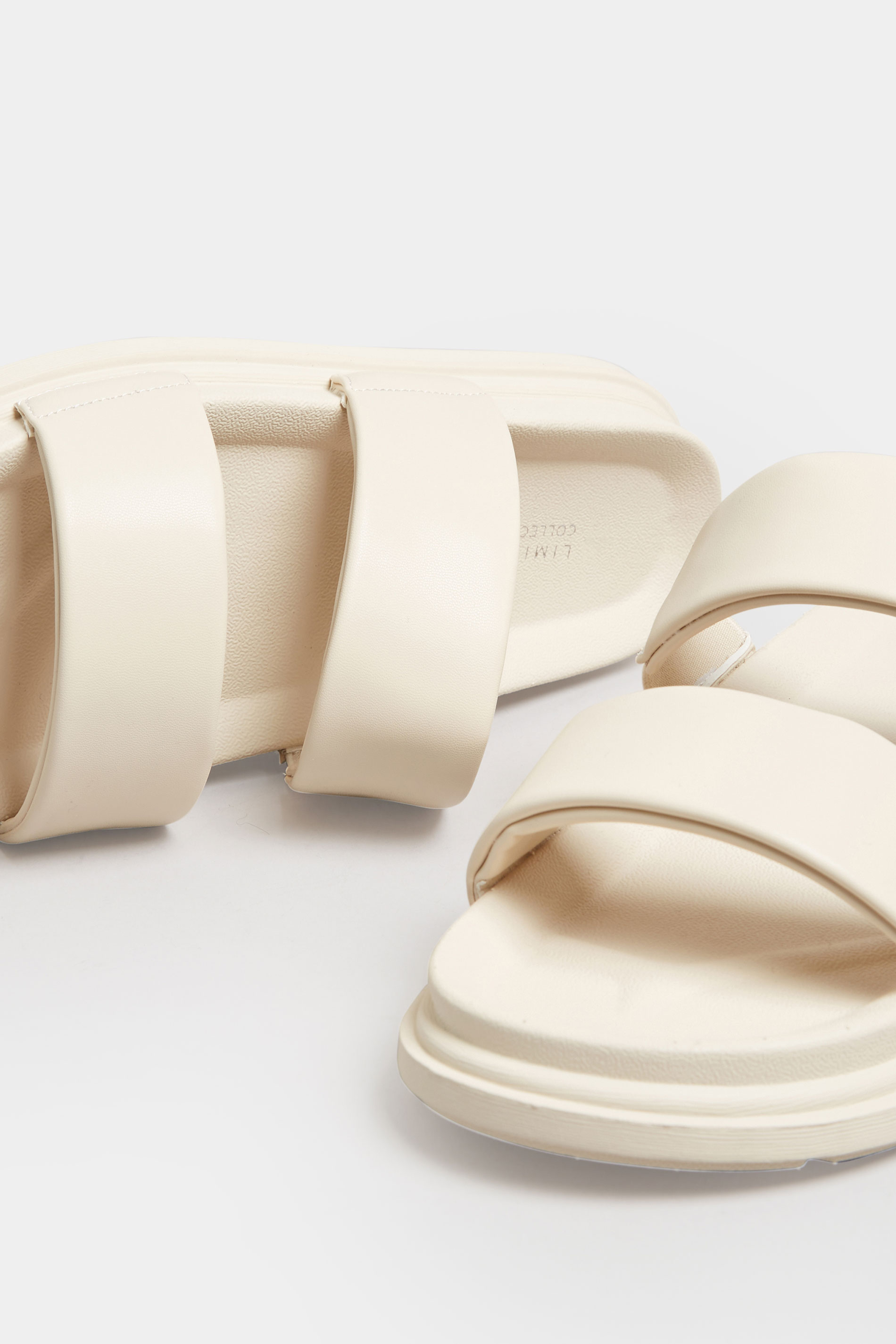 White Two Strap Sandals In Extra Wide EEE Fit | Yours Clothing 5