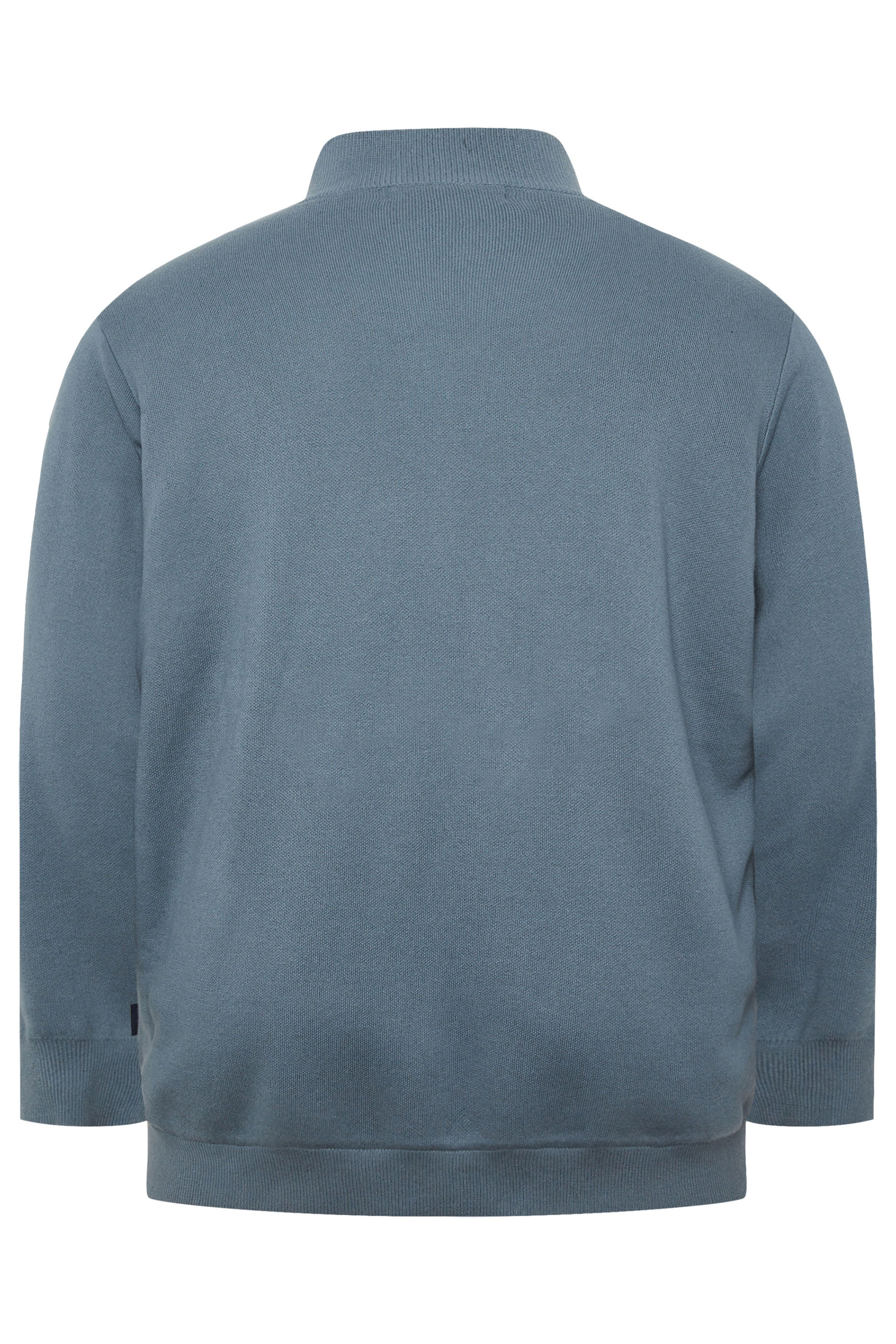 BadRhino Big & Tall Blue Knitted Borg Zip Up | BadRhino 7