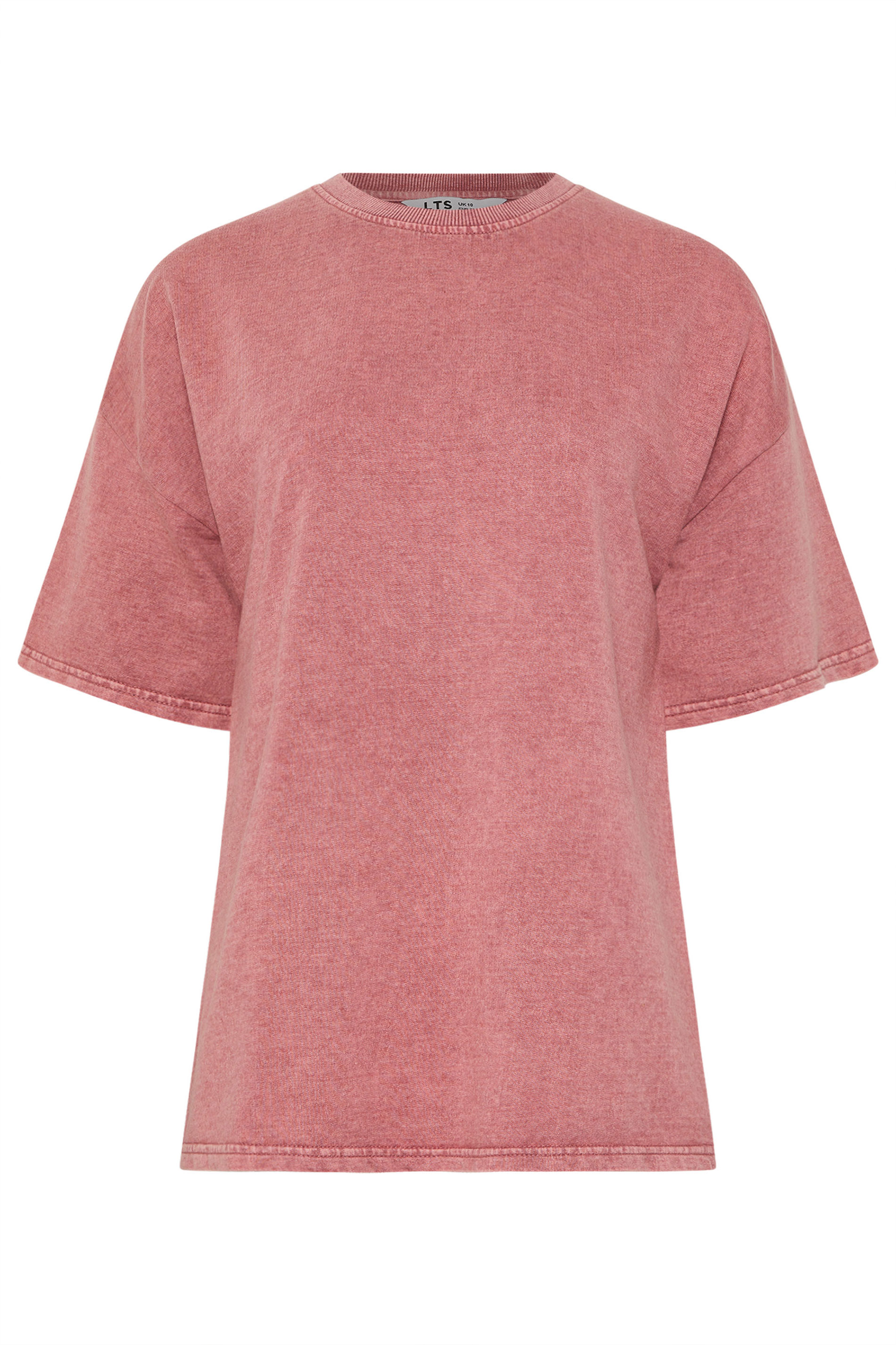 LTS Tall Pink Acid Wash Short Sleeve Sweat T-Shirt | Long Tall Sally 6