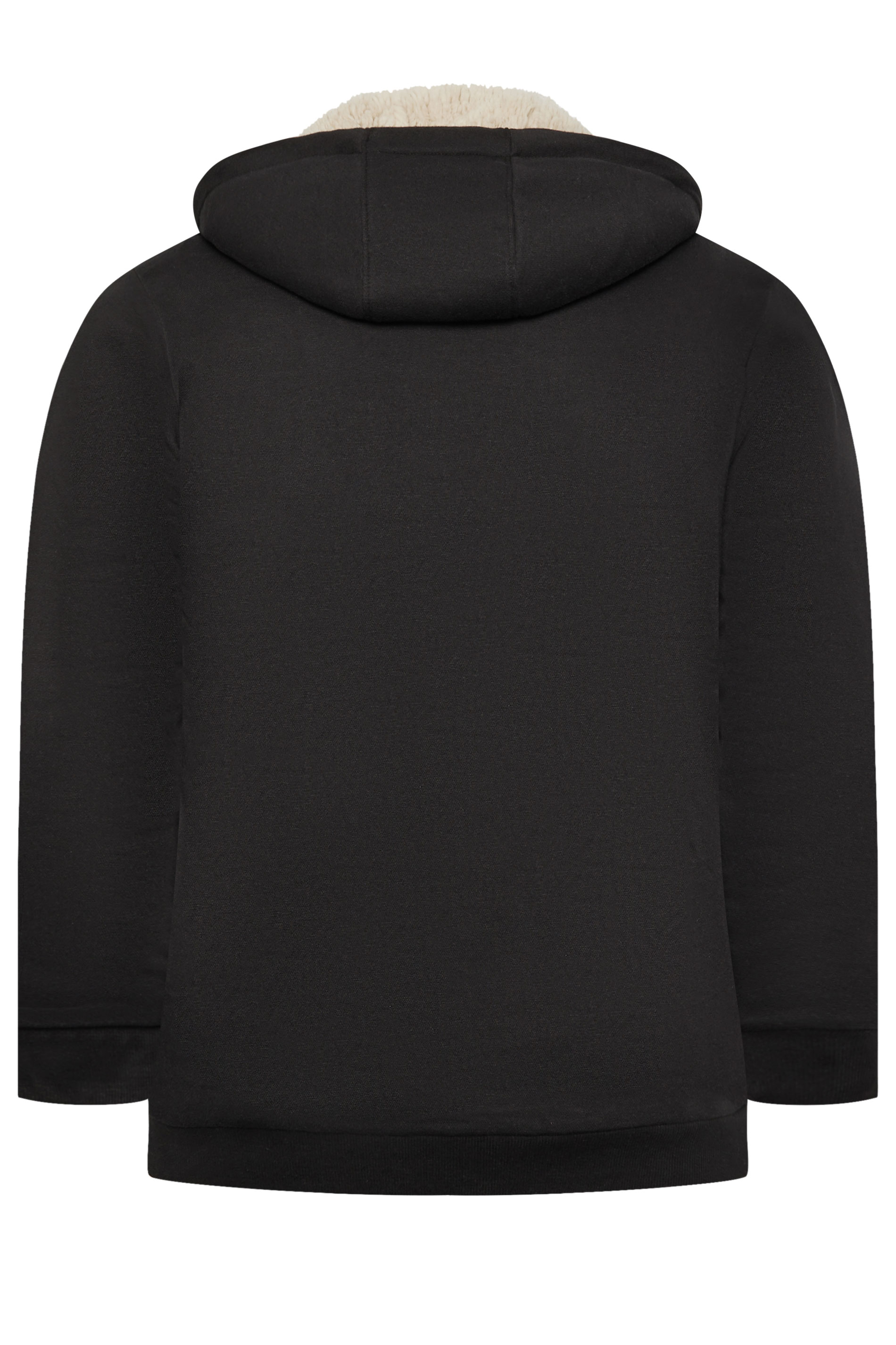 BadRhino Big & Tall Black Borg Zip Through Hoodie | BadRhino 4