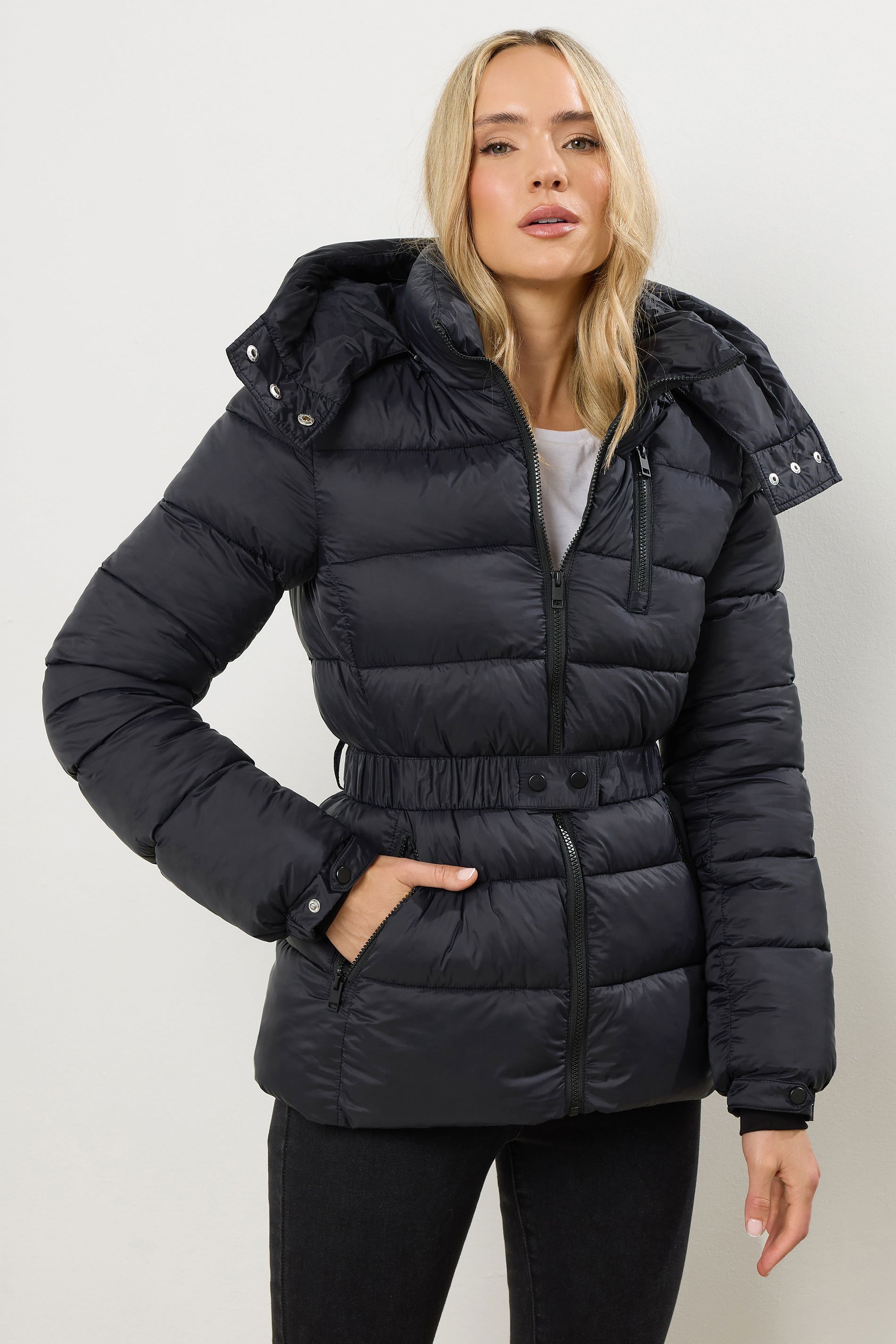 LTS Tall Black Padded Ski Coat | Long Tall Sally 1