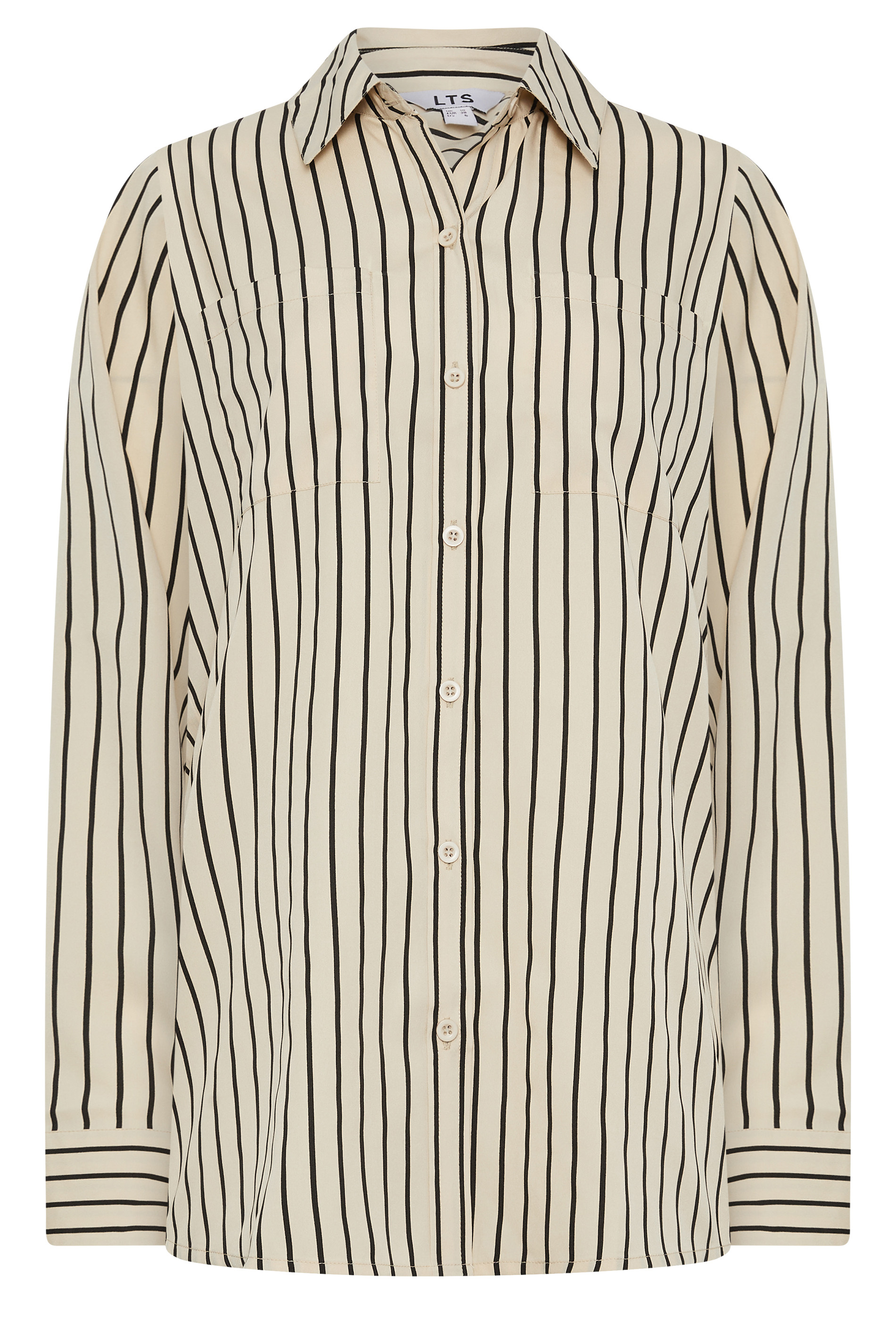 LTS Tall Womens Beige Brown Stripe Longline Shirt | Long Tall Sally  5