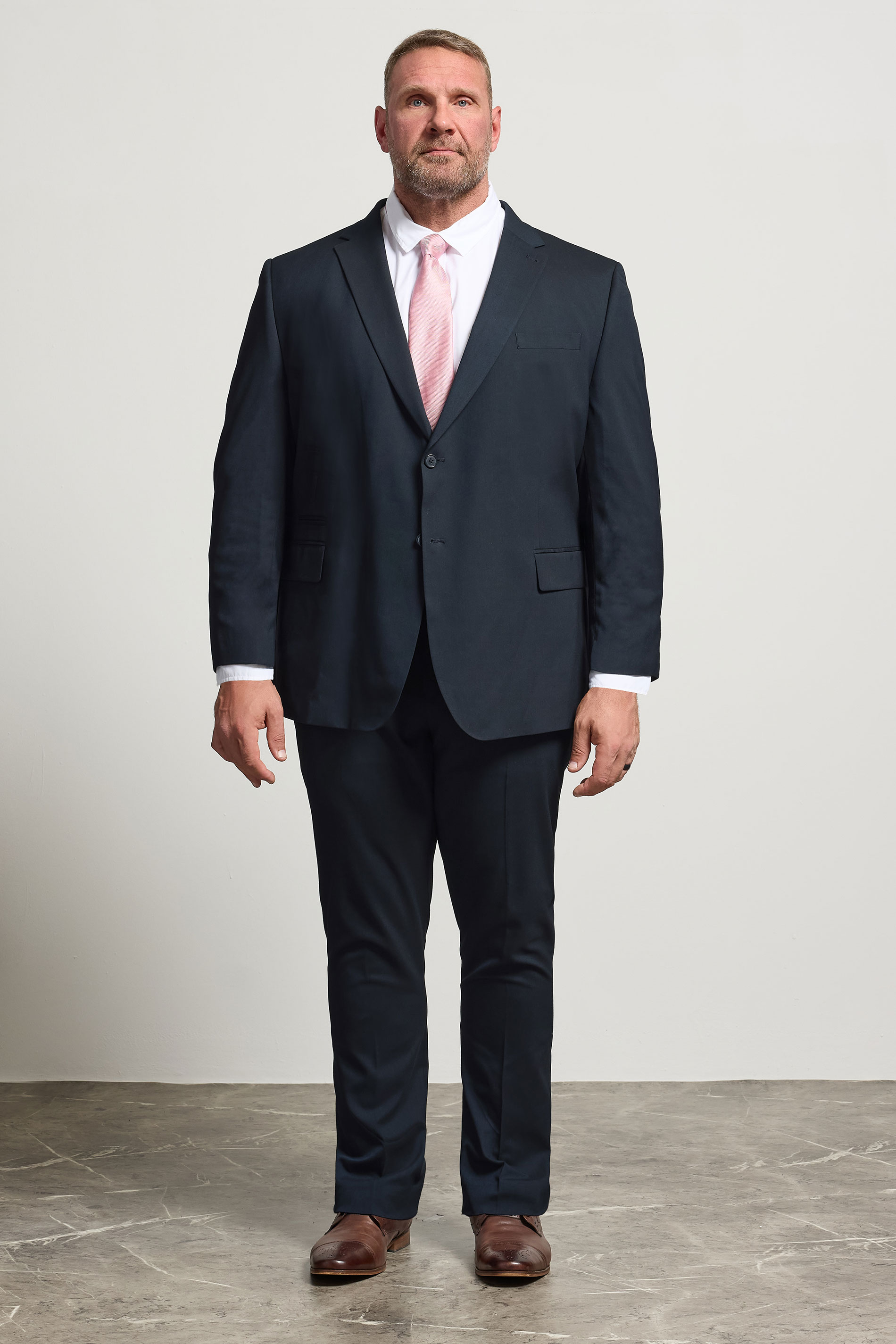 BadRhino Big & Tall Navy Blue Plain Suit Jacket | BadRhino 3