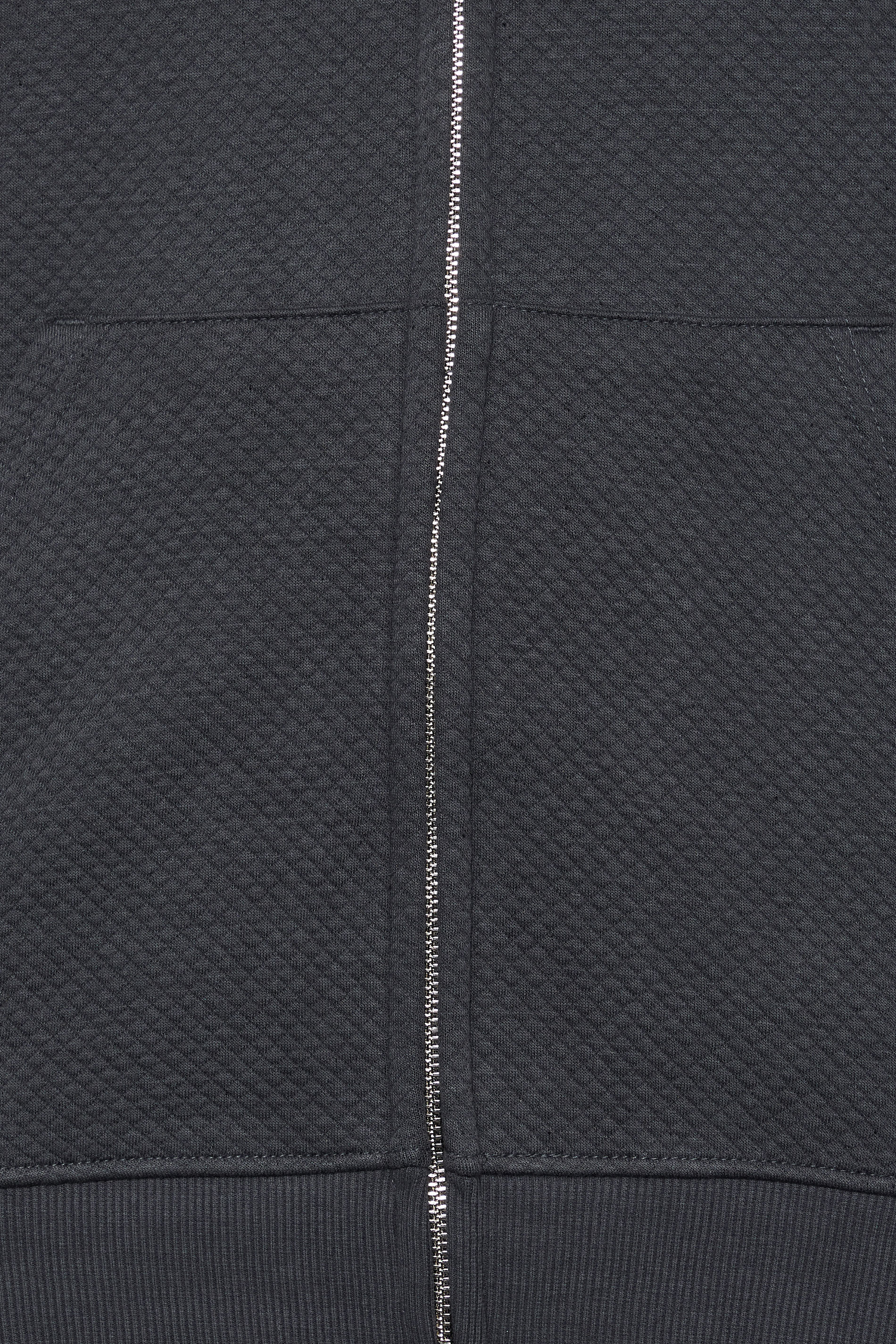 BadRhino Big & Tall Grey Zip Through Diamond Quilted Hoodie | BadRhino 5