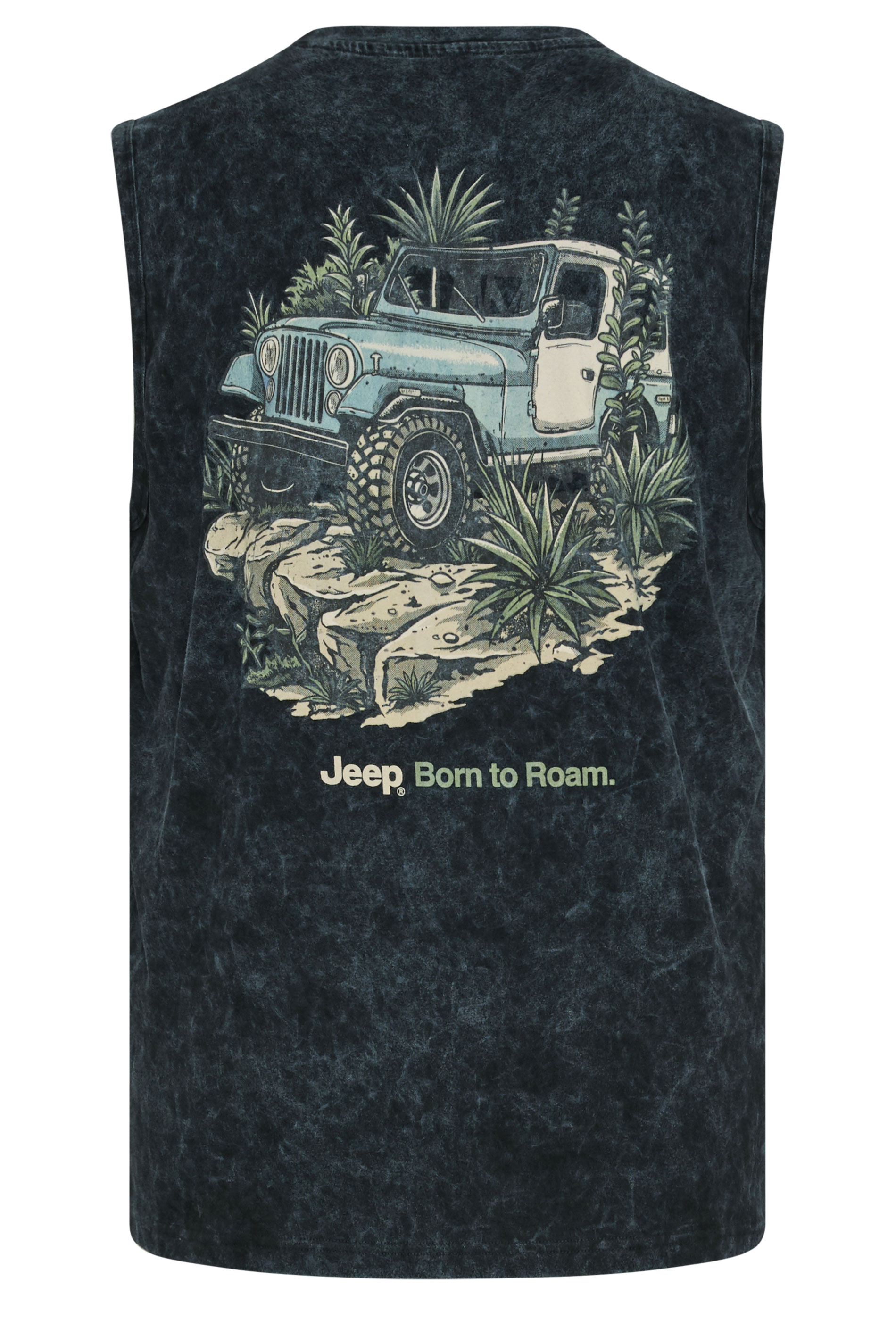 BadRhino Big & Tall Black Acid Wash 'Jeep' Graphic Vest | BadRhino 2