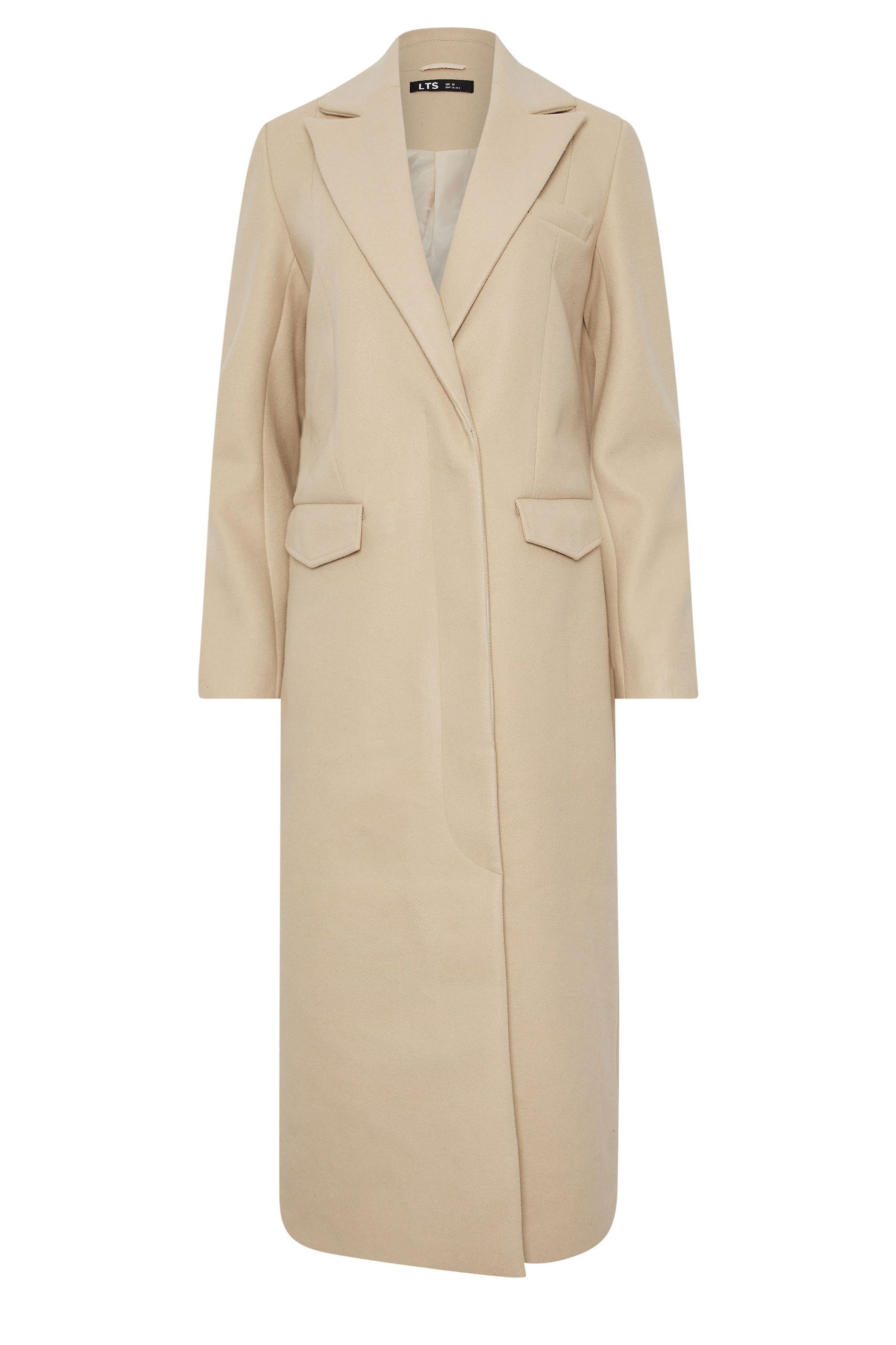 LTS Tall Natural Brown Longline Maxi Coat | Long Tall Sally 5