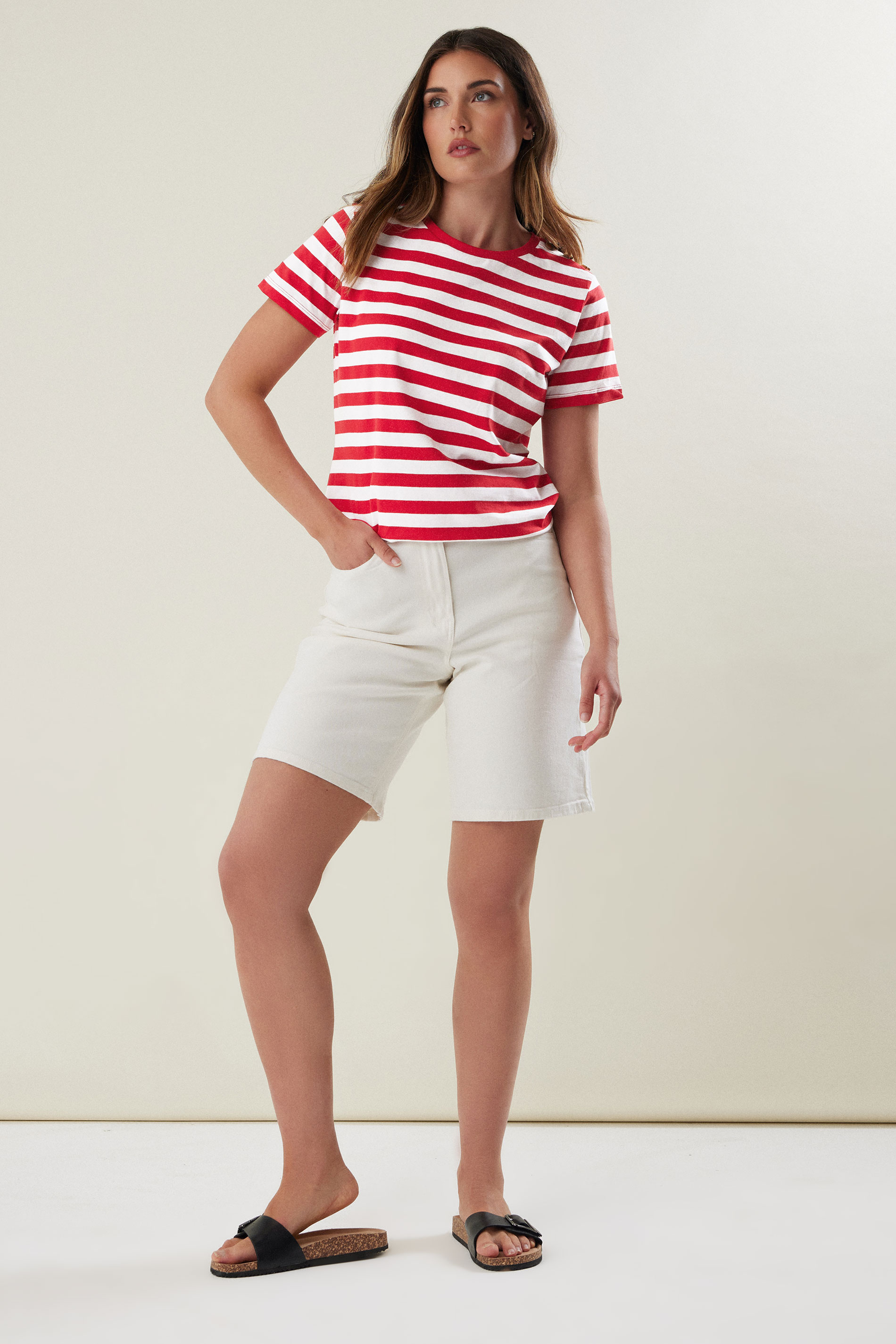 LTS Tall Red Striped Short Sleeve T-shirt | Long Tall Sally 3