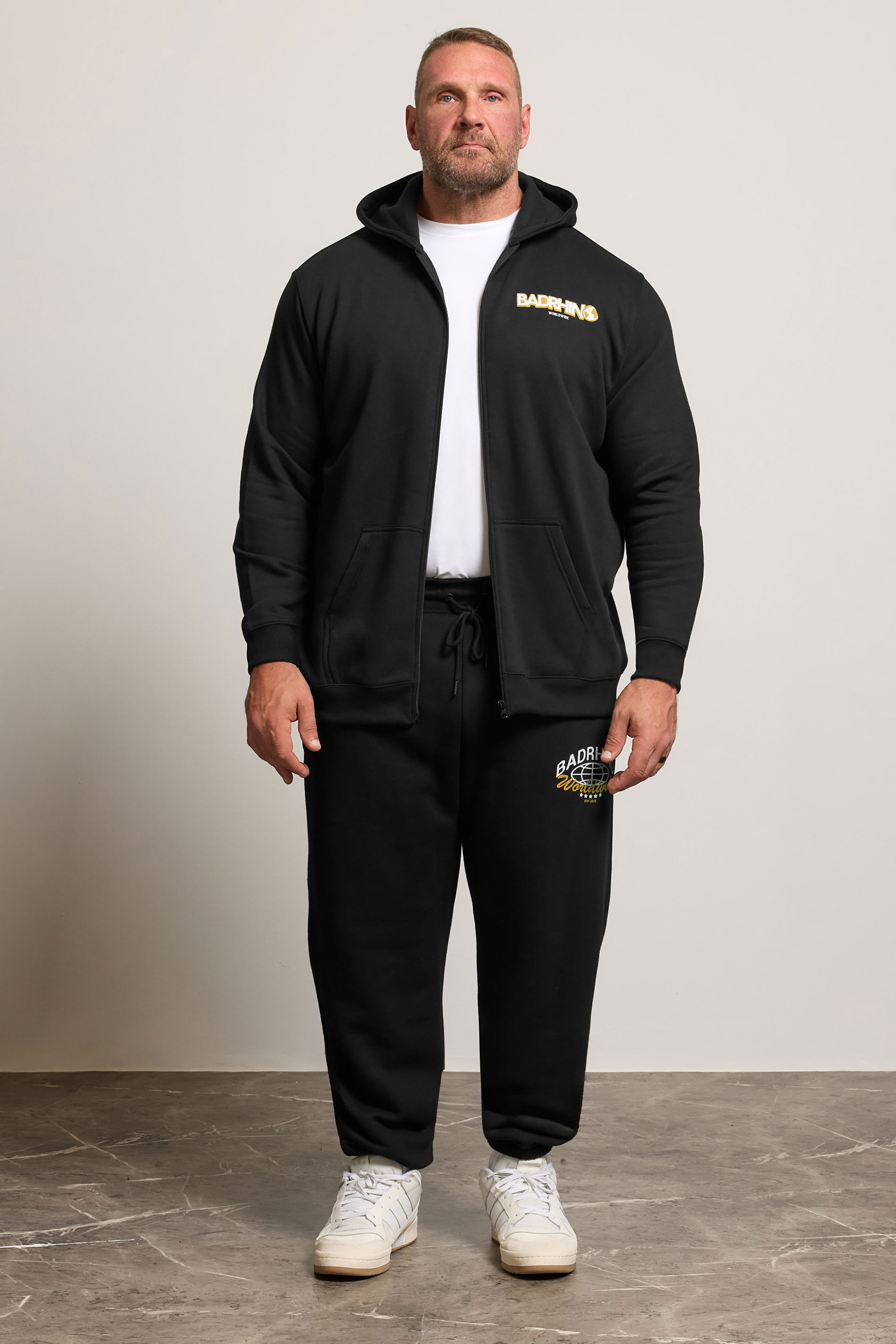 BadRhino Big & Tall Black Worldwide Print Joggers | BadRhino 3