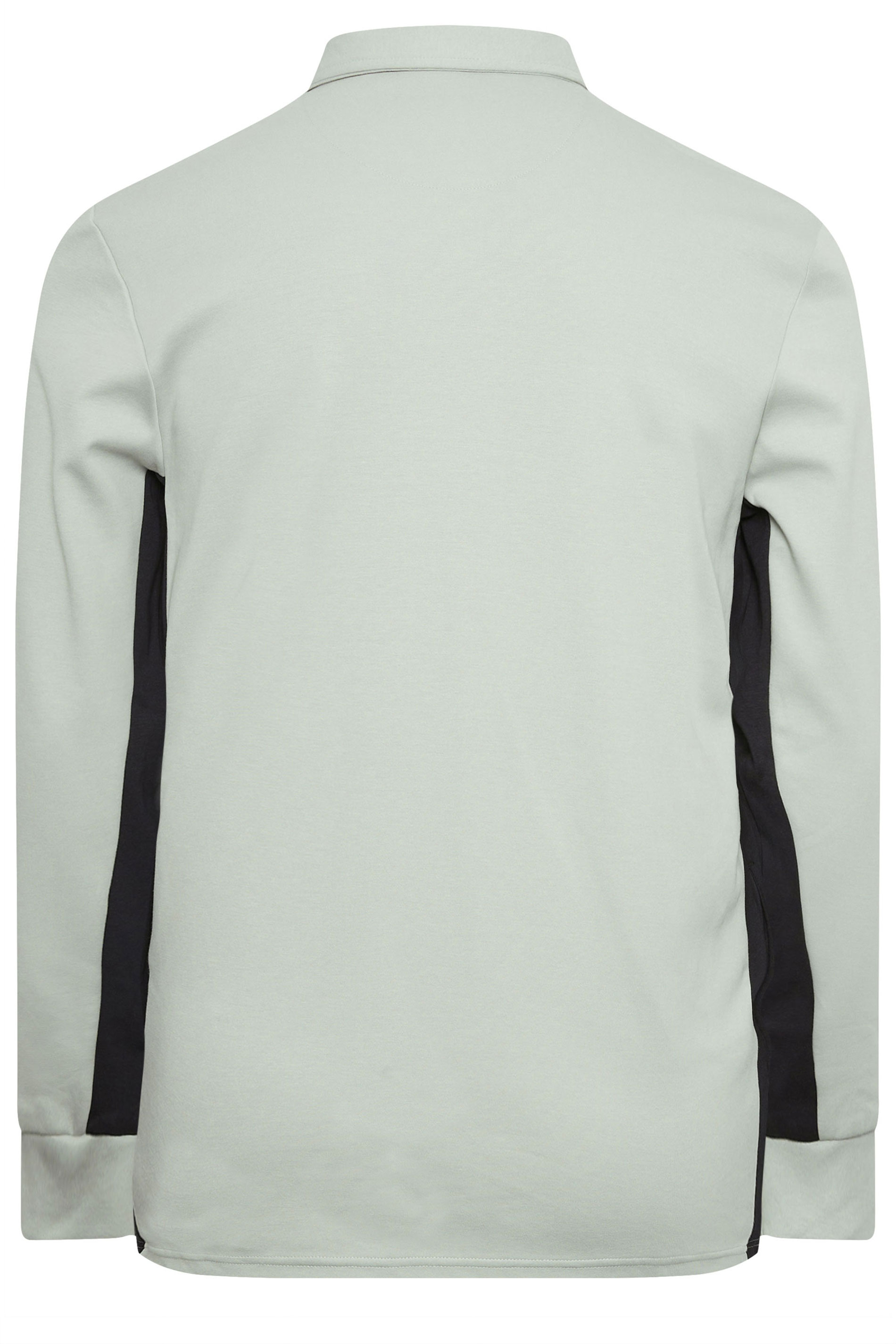 STUDIO A Big & Tall Grey Contrast Sleeve Collared Zip Up Jacket | BadRhino 3