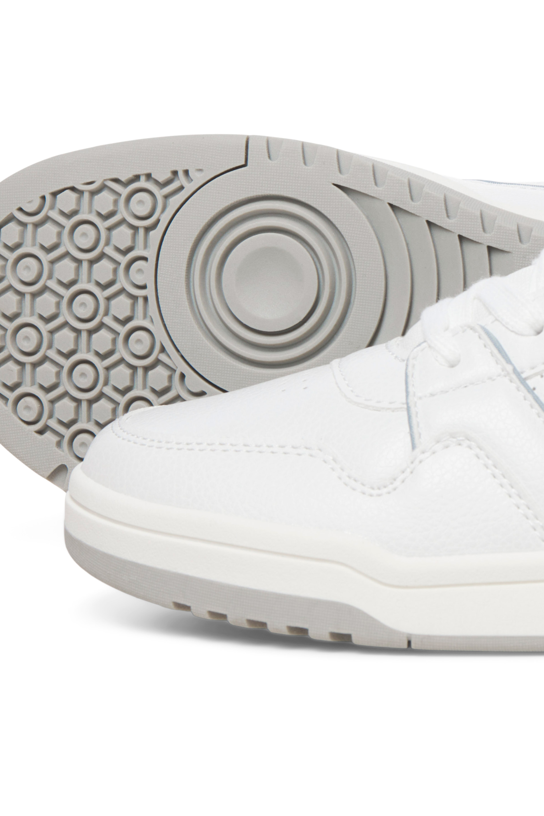 JACK & JONES White & Vapor Blue PU Trainers | BadRhino 4