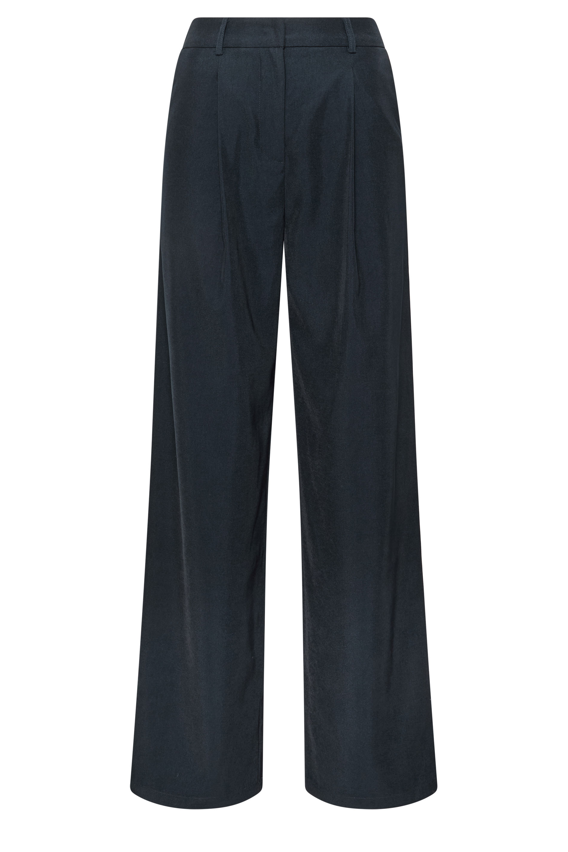 LTS Tall Women's Navy Blue Pleated Wide Leg Trousers | Long Tall Sally 5