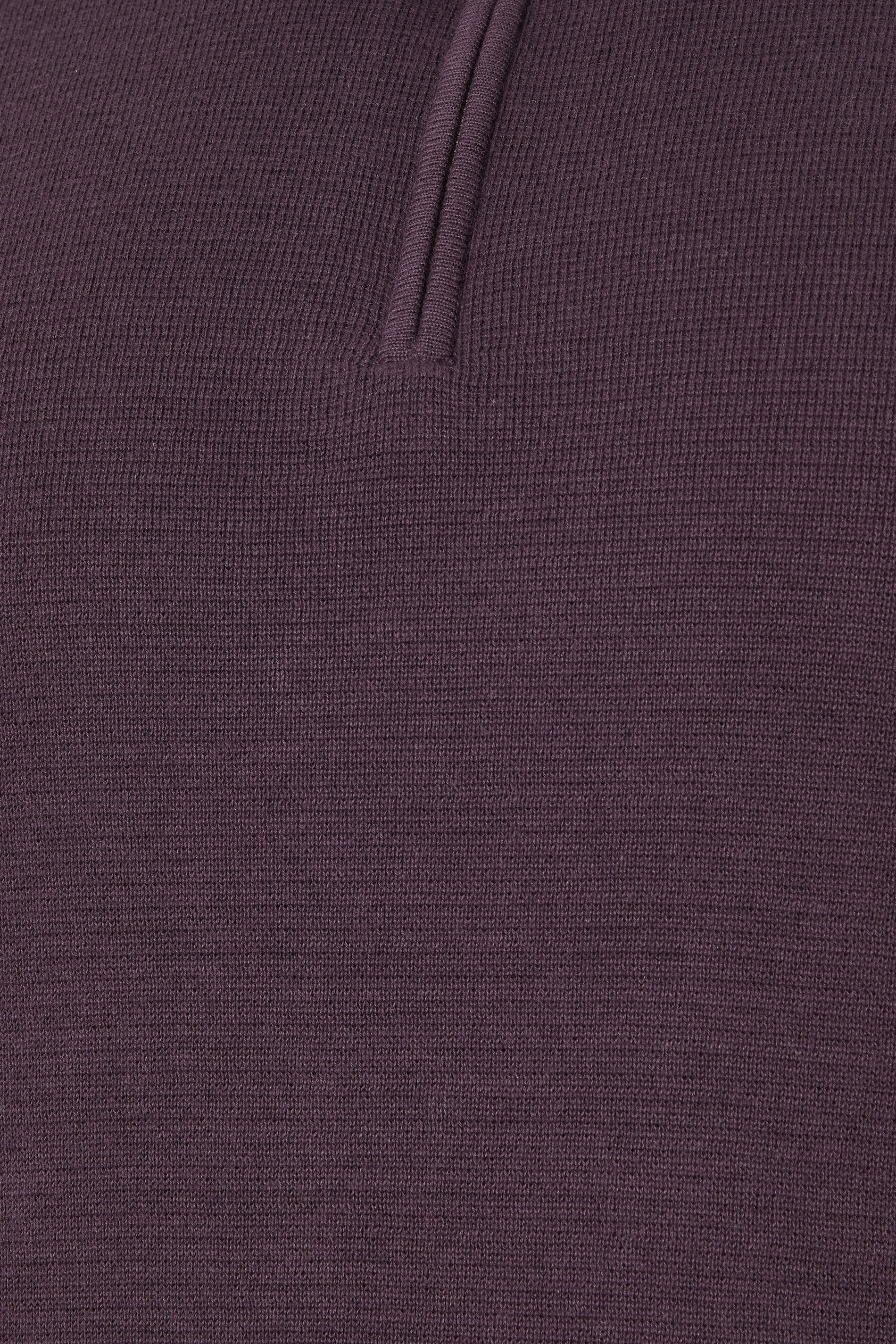 BadRhino Big & Tall Plum Purple Milano Quarter Zip Jumper | BadRhino 5