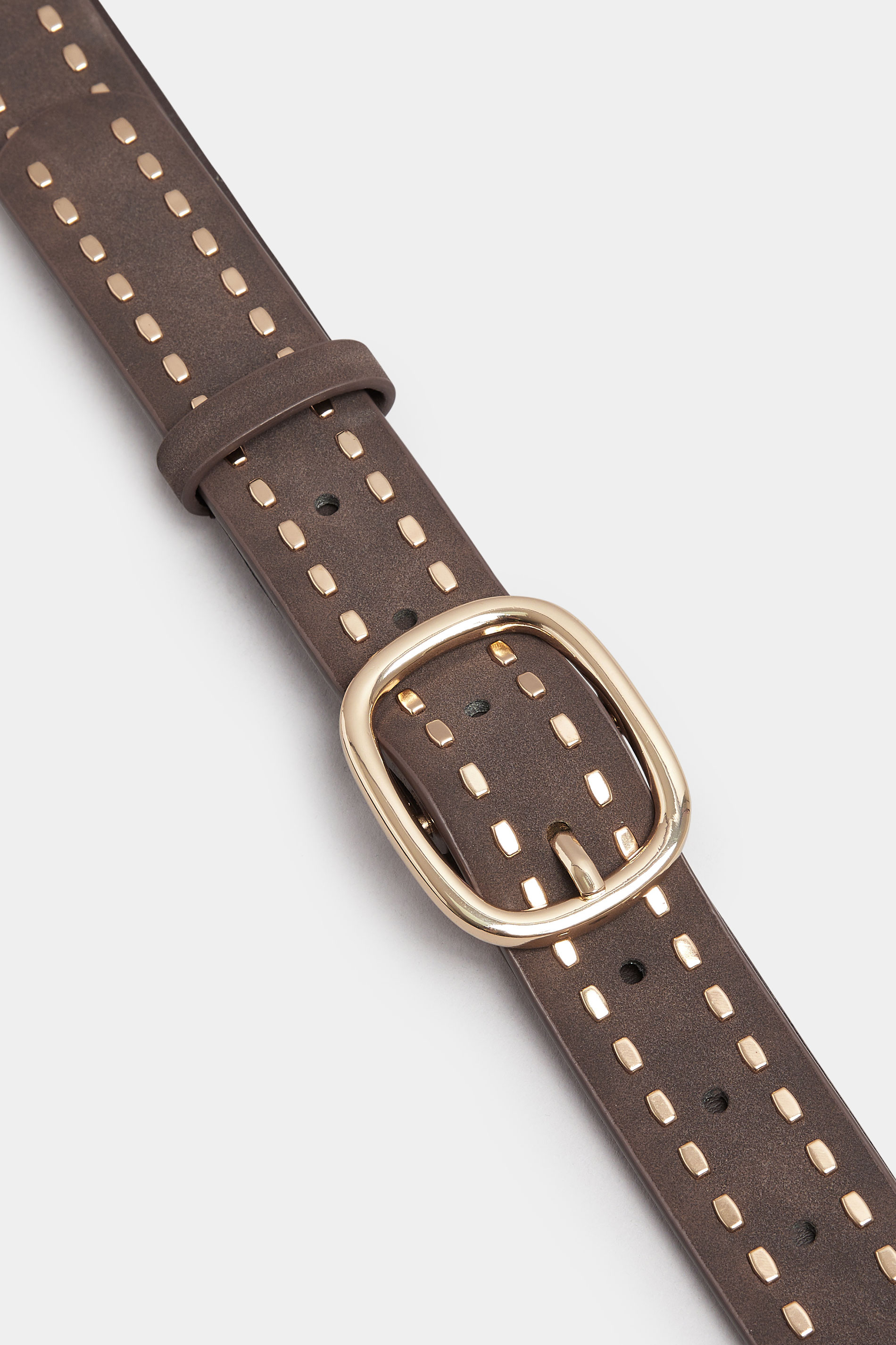Brown Faux Suede Stitch Detail Belt | Yours Clothing 3