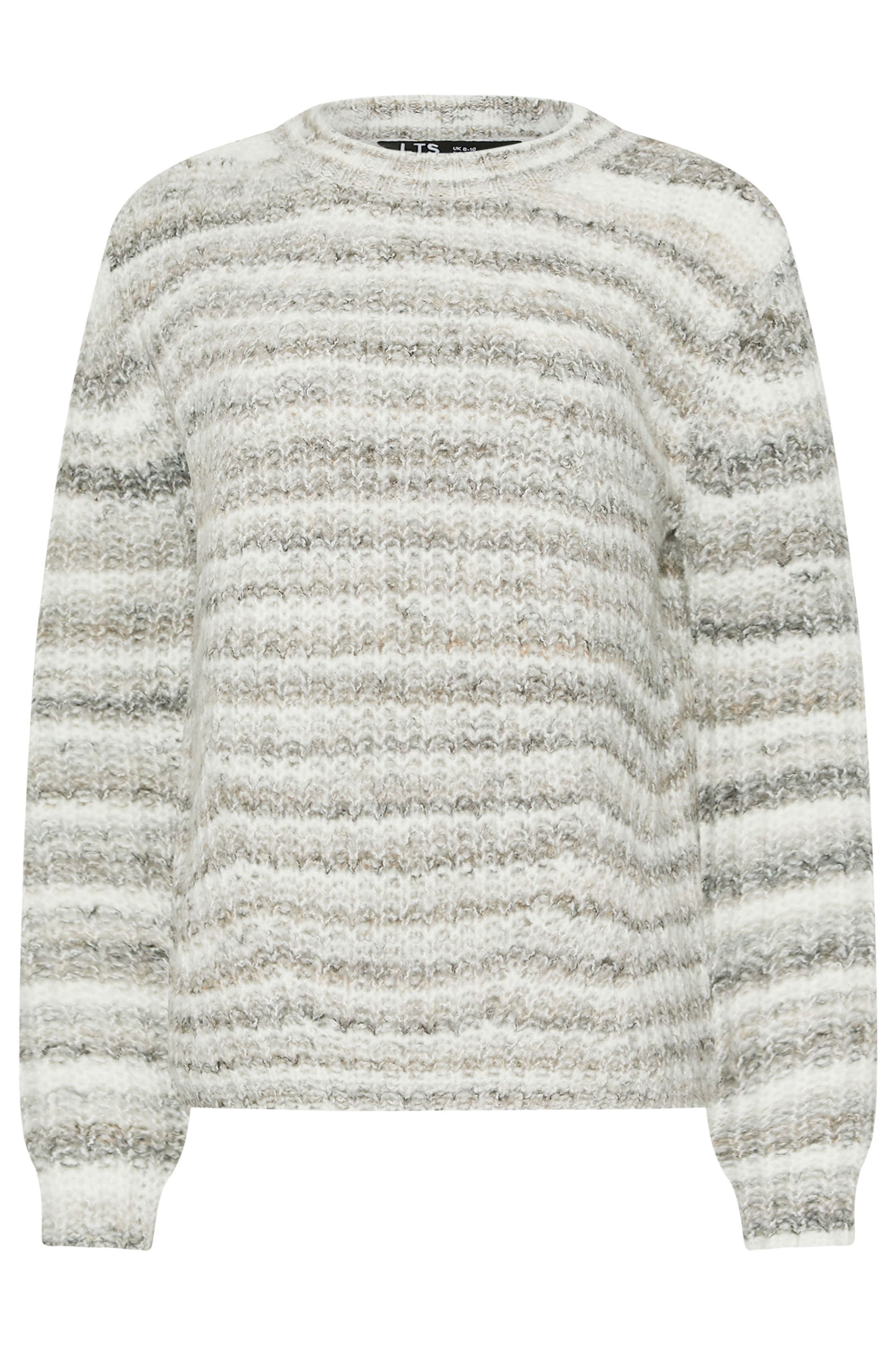 LTS Tall Grey Stripe Knitted Jumper | Long Tall Sally 5