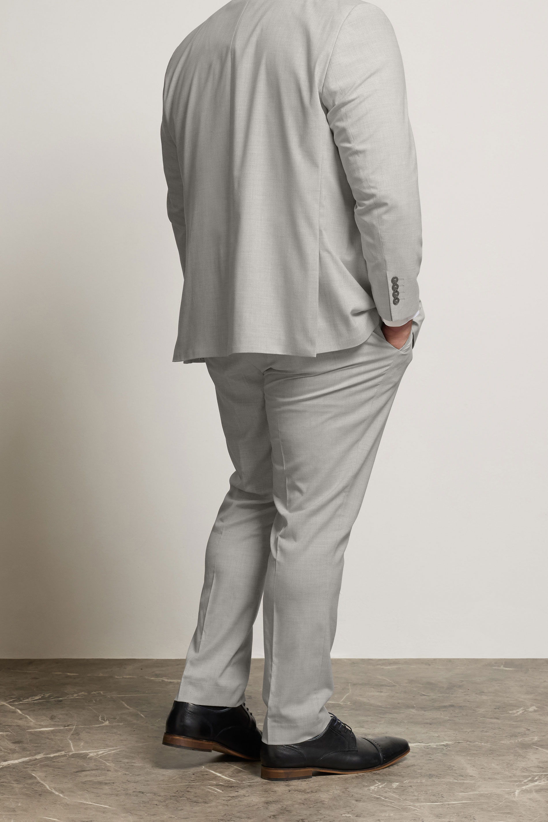 BadRhino Tailoring Big & Tall Grey Plain Suit Trousers | BadRhino 3