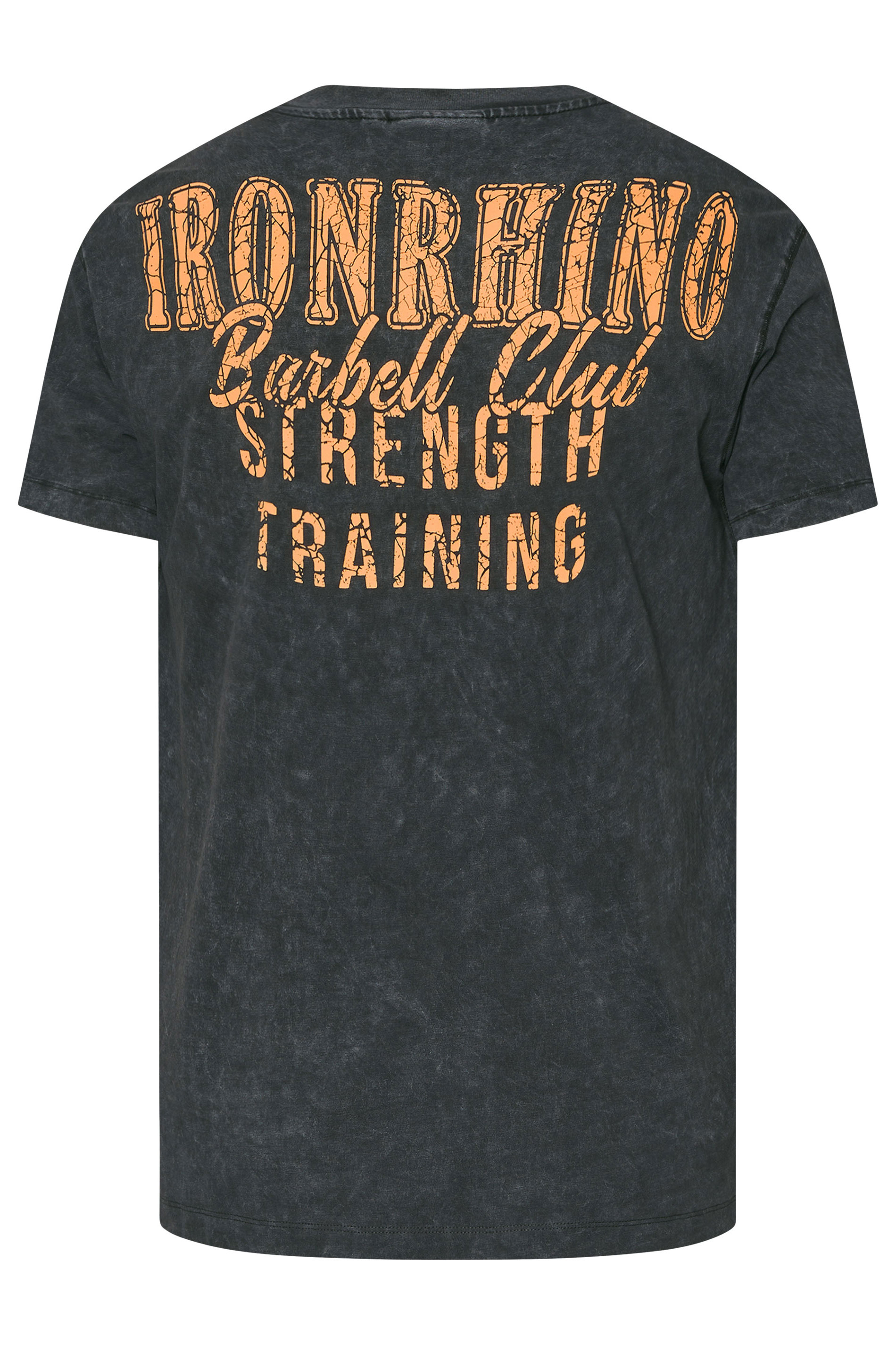 IronRhino Big & Tall Charcoal Grey Acid Wash 'Barbell Club' T-Shirt | BadRhino 8