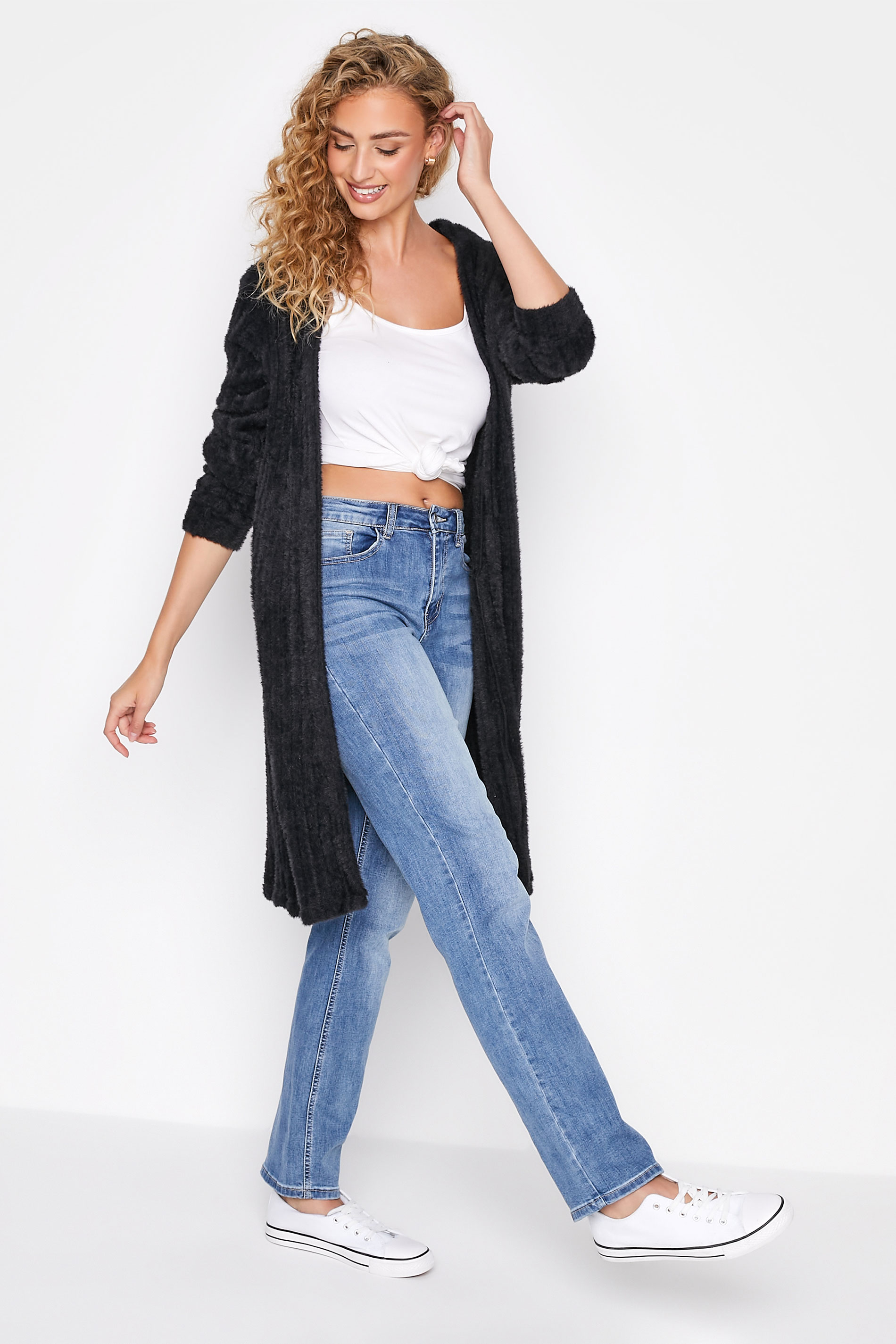 LTS Tall Women's Navy Blue Ribbed Cardigan | Long Tall Sally 2