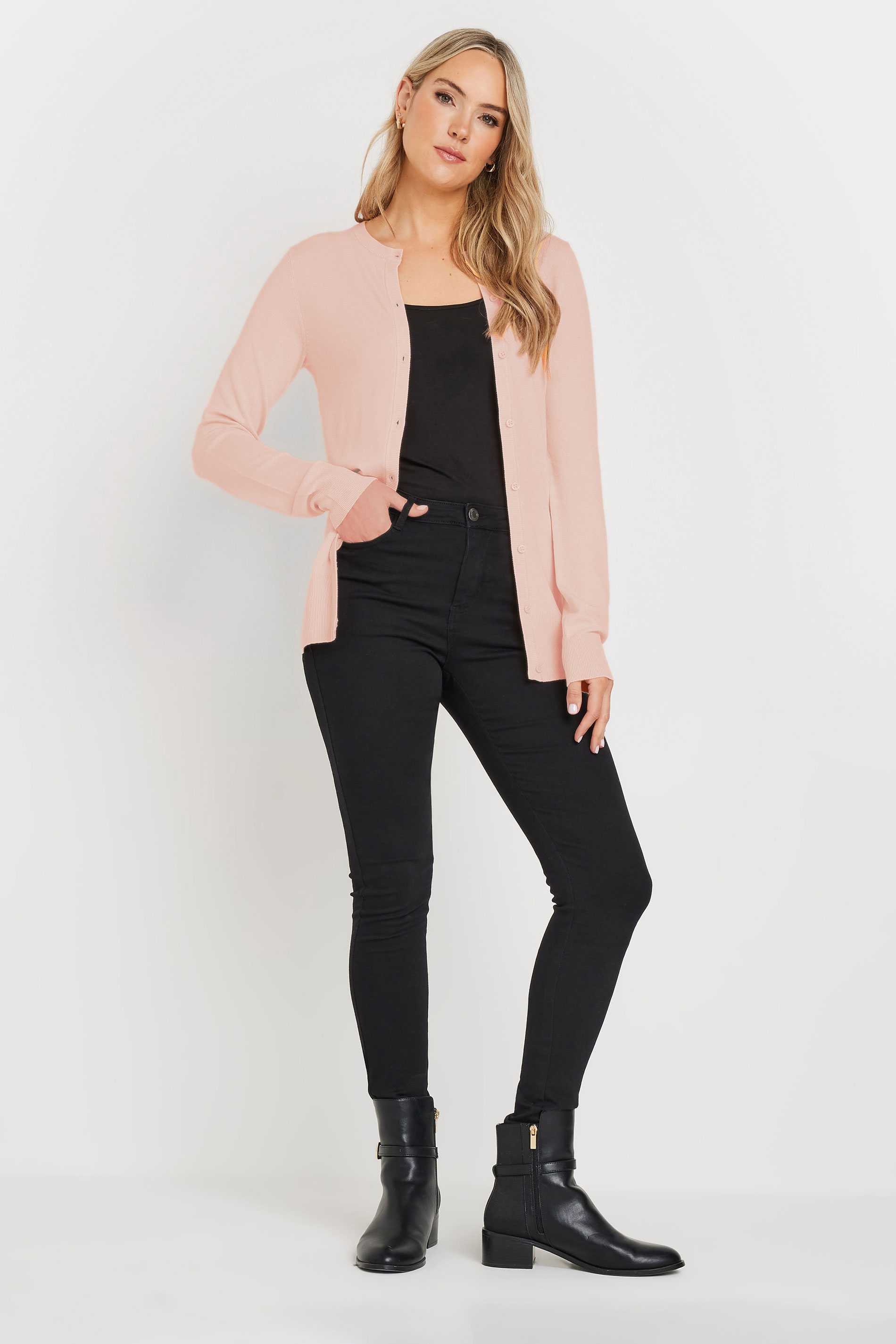 LTS Tall Blush Pink Button Down Knit Cardigan | Long Tall Sally 2