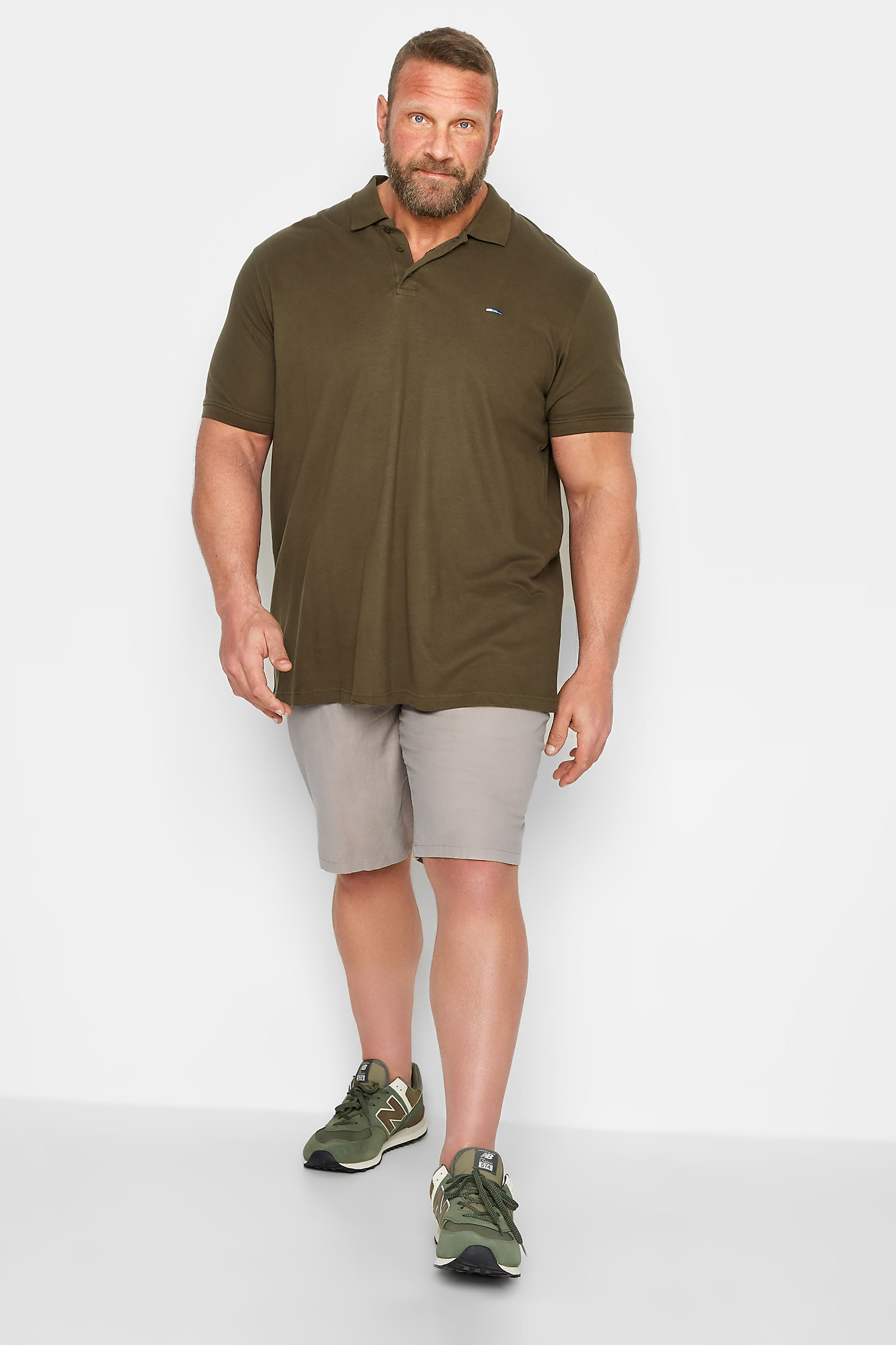 JACK & JONES Big & Tall Beige Brown Linen Blend Shorts | BadRhino 2