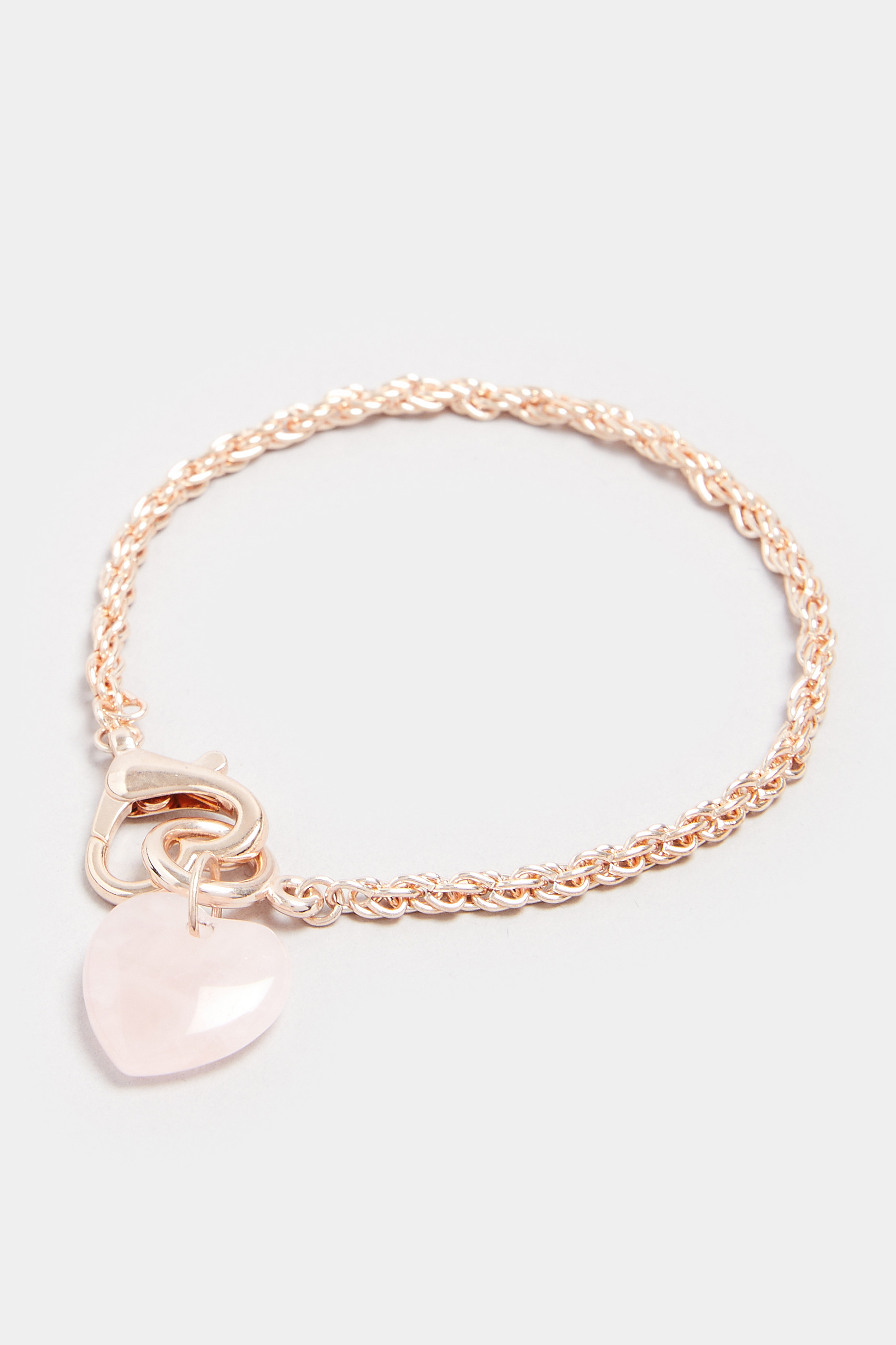 Rose Gold Tone Heart Charm Bracelet | Yours Clothing 2