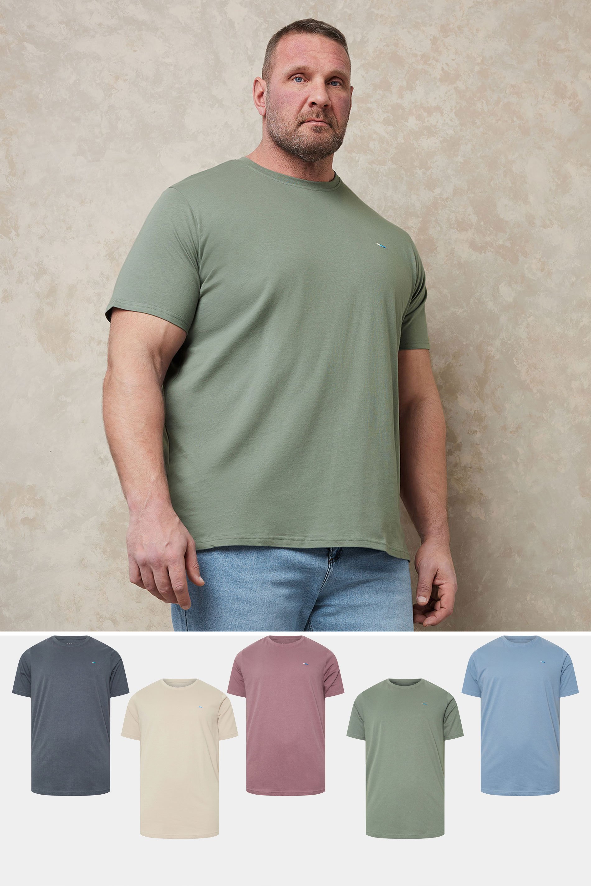 BadRhino Big & Tall 5 PACK Green & Purple Core T-Shirts | BadRhino 1