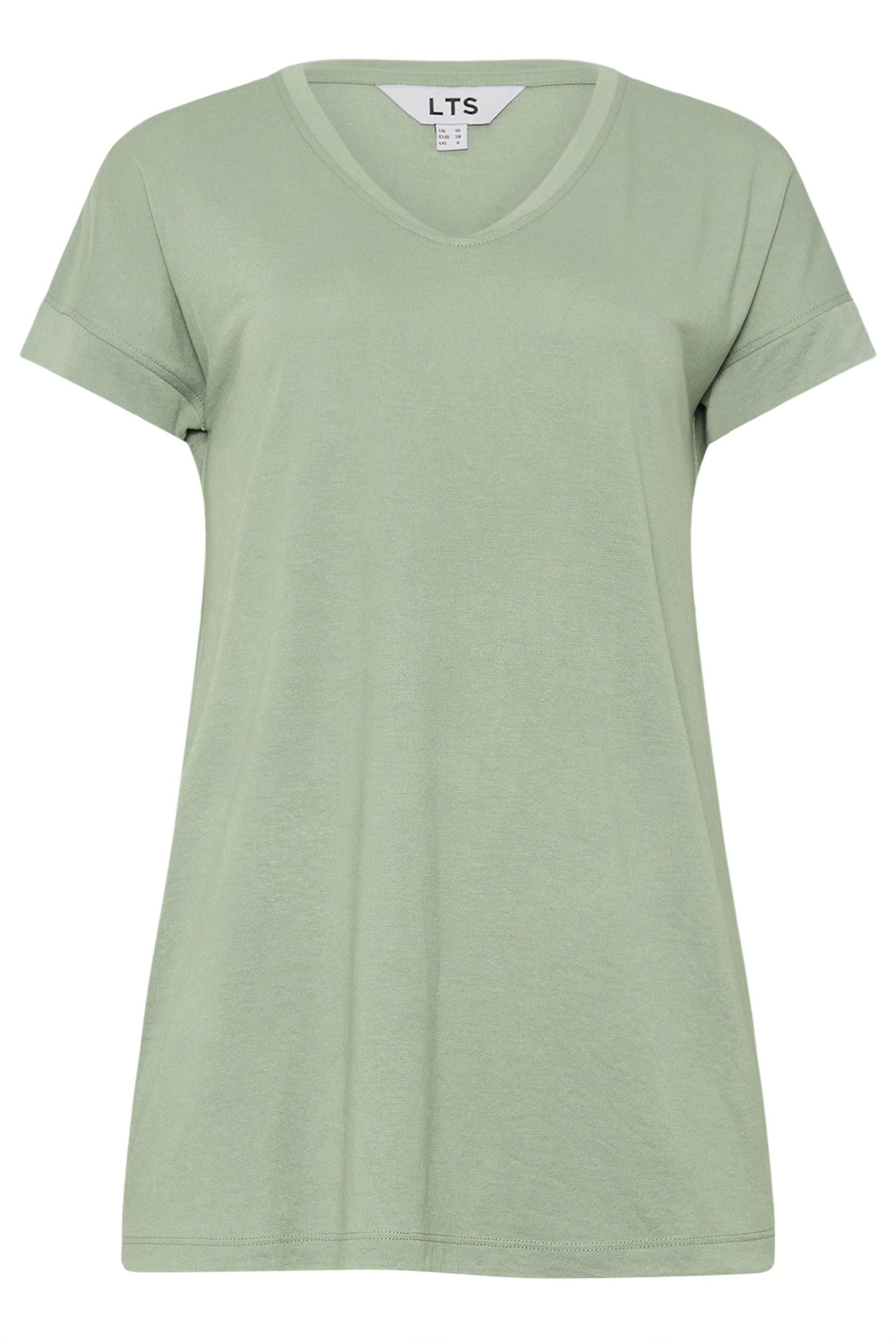 LTS PREMIUM Tall Sage Green V-Neck Modal T-Shirts | Long Tall Sally 5