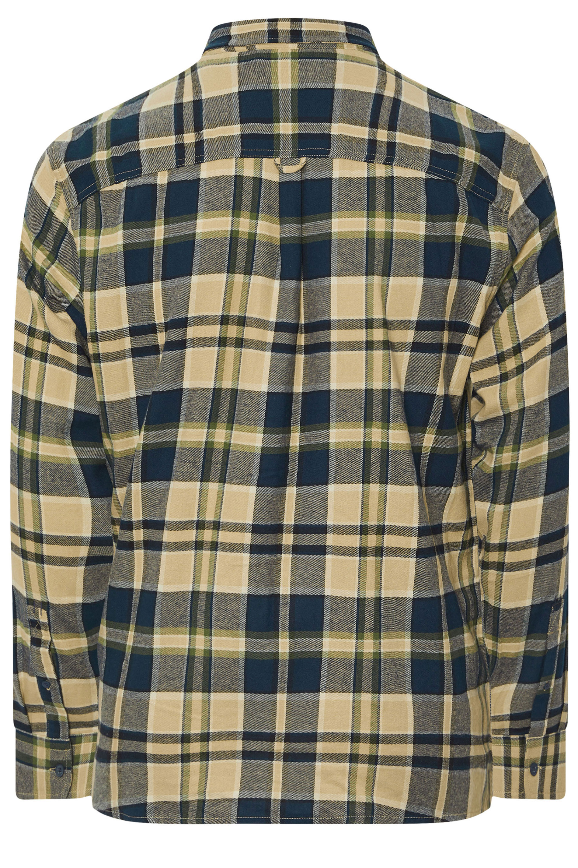 BLEND Big & Tall Navy Blue Check Shirt | BadRhino 4