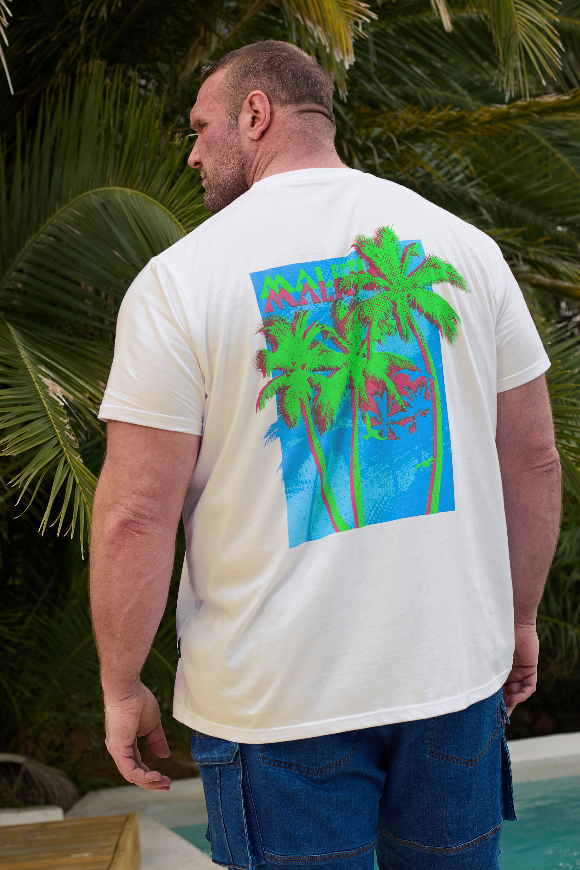 BadRhino Big & Tall White 'Malibu' Graphic T-Shirt | BadRhino 1