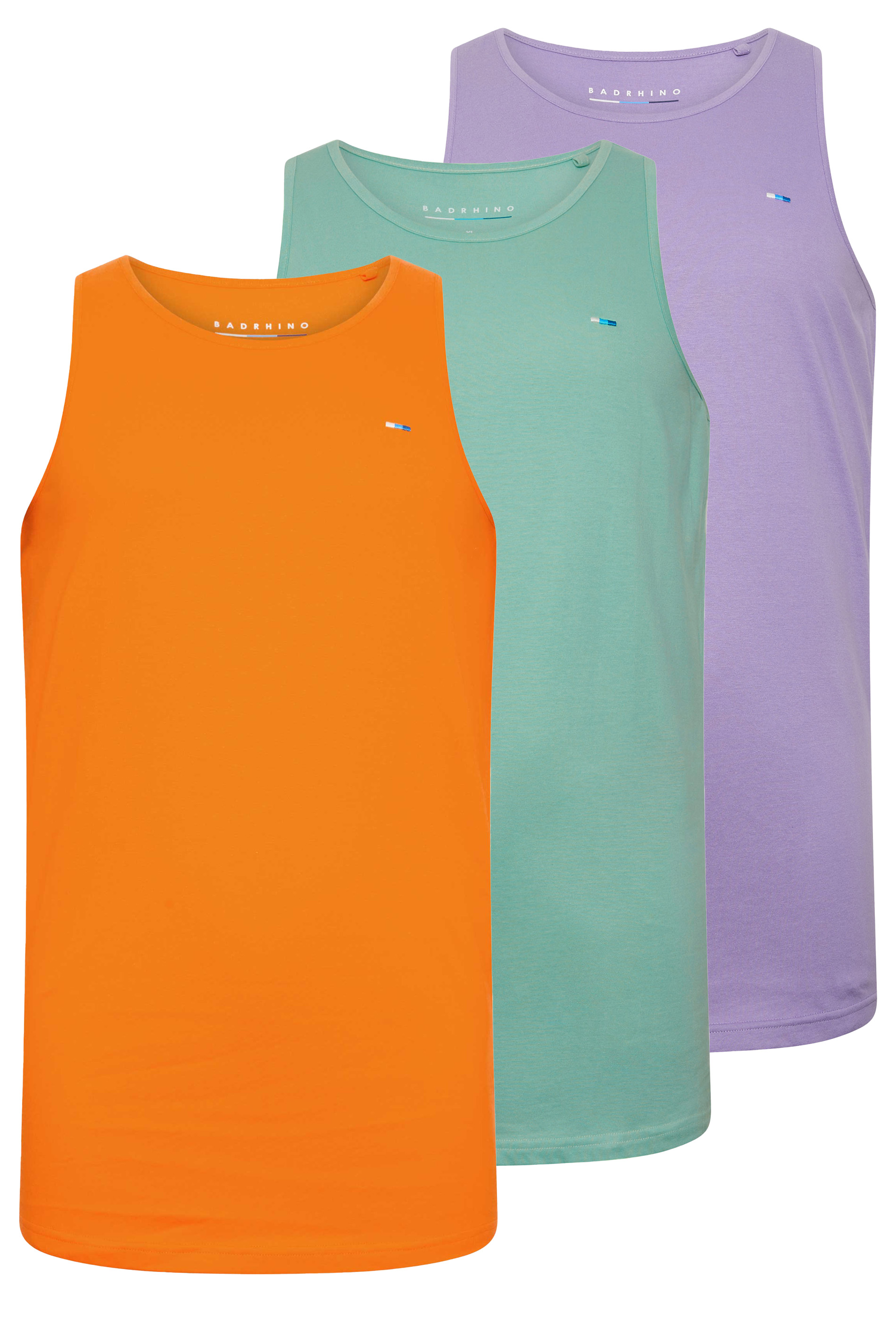 BadRhino Violet Purple/Mineral Blue/Orange 3 Pack Vests | BadRhino 3