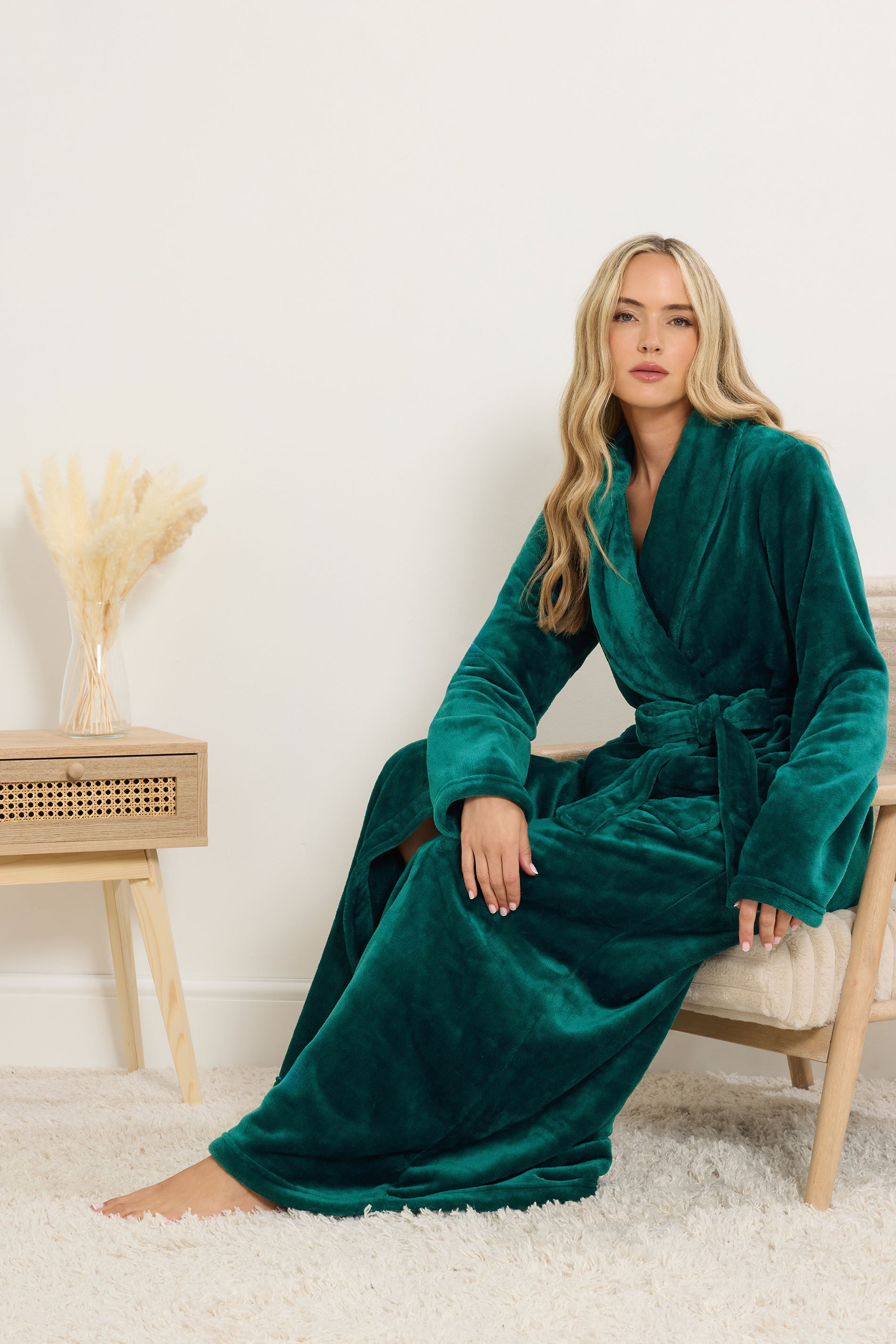 LTS Tall Teal Green Super Luxe Maxi Dressing Gown | Long Tall Sally 2