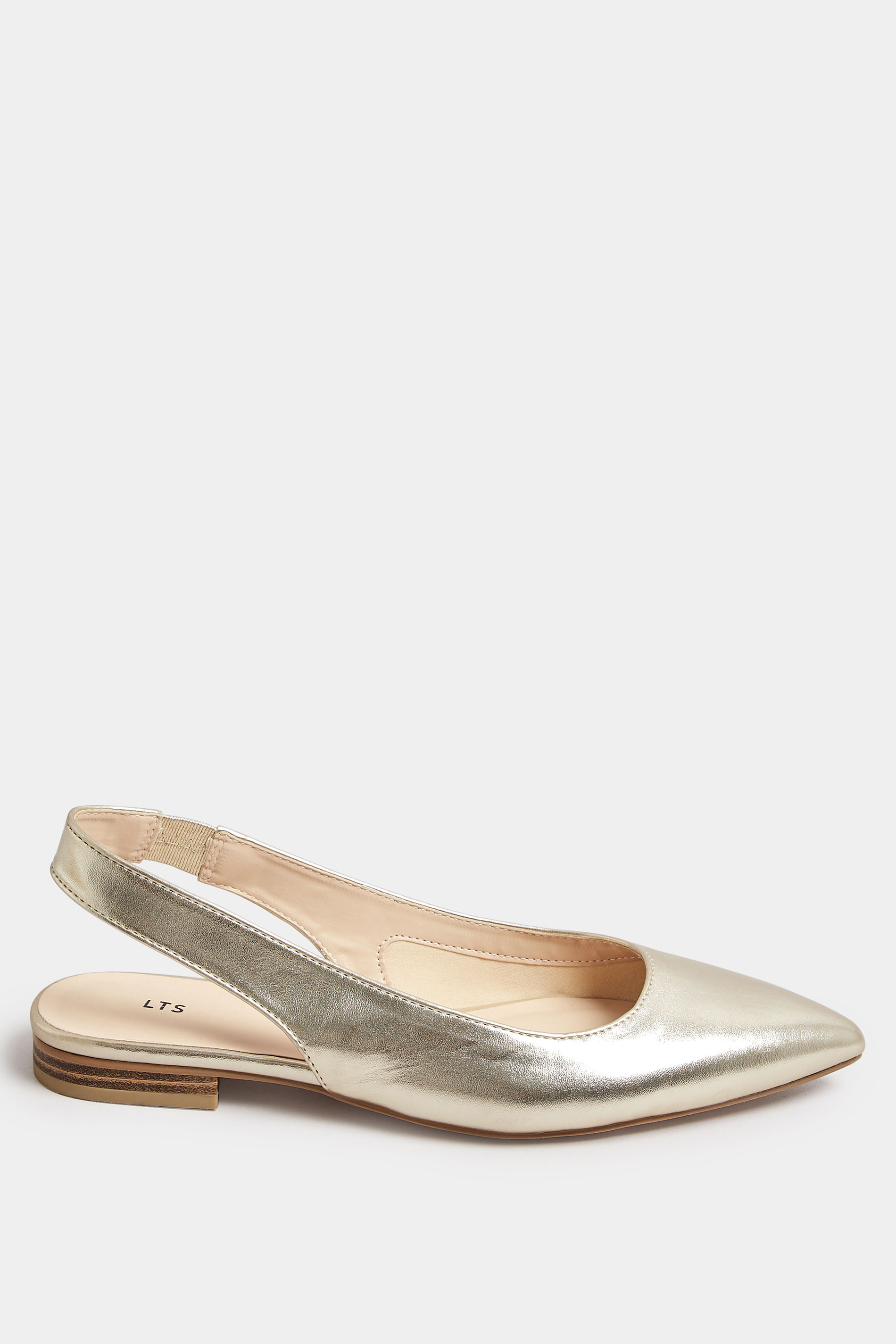 LTS Gold Slingback Point Pumps In Standard Fit | Long Tall Sally 3