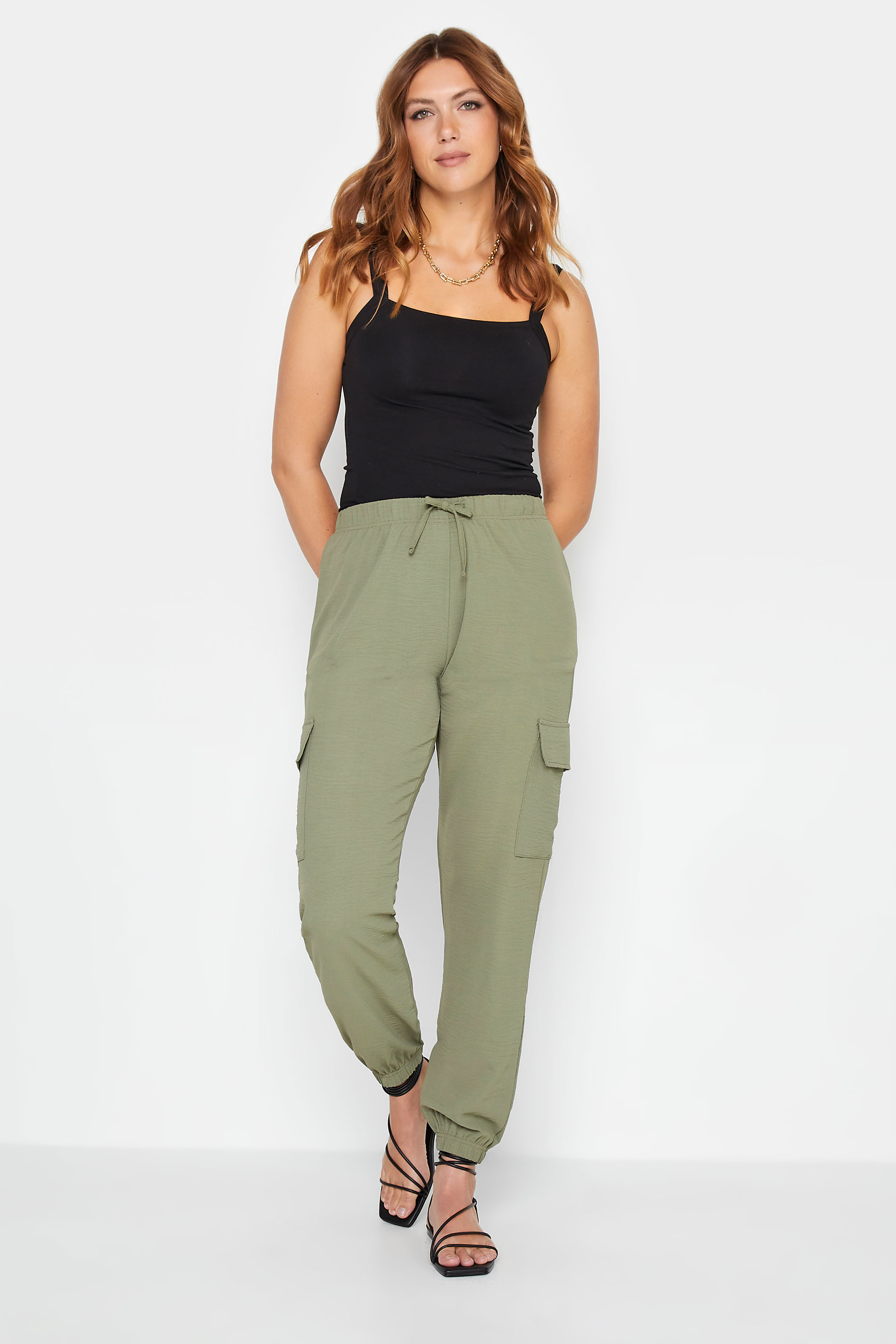 Flared cargo trousers - Khaki green - Ladies | H&M IN
