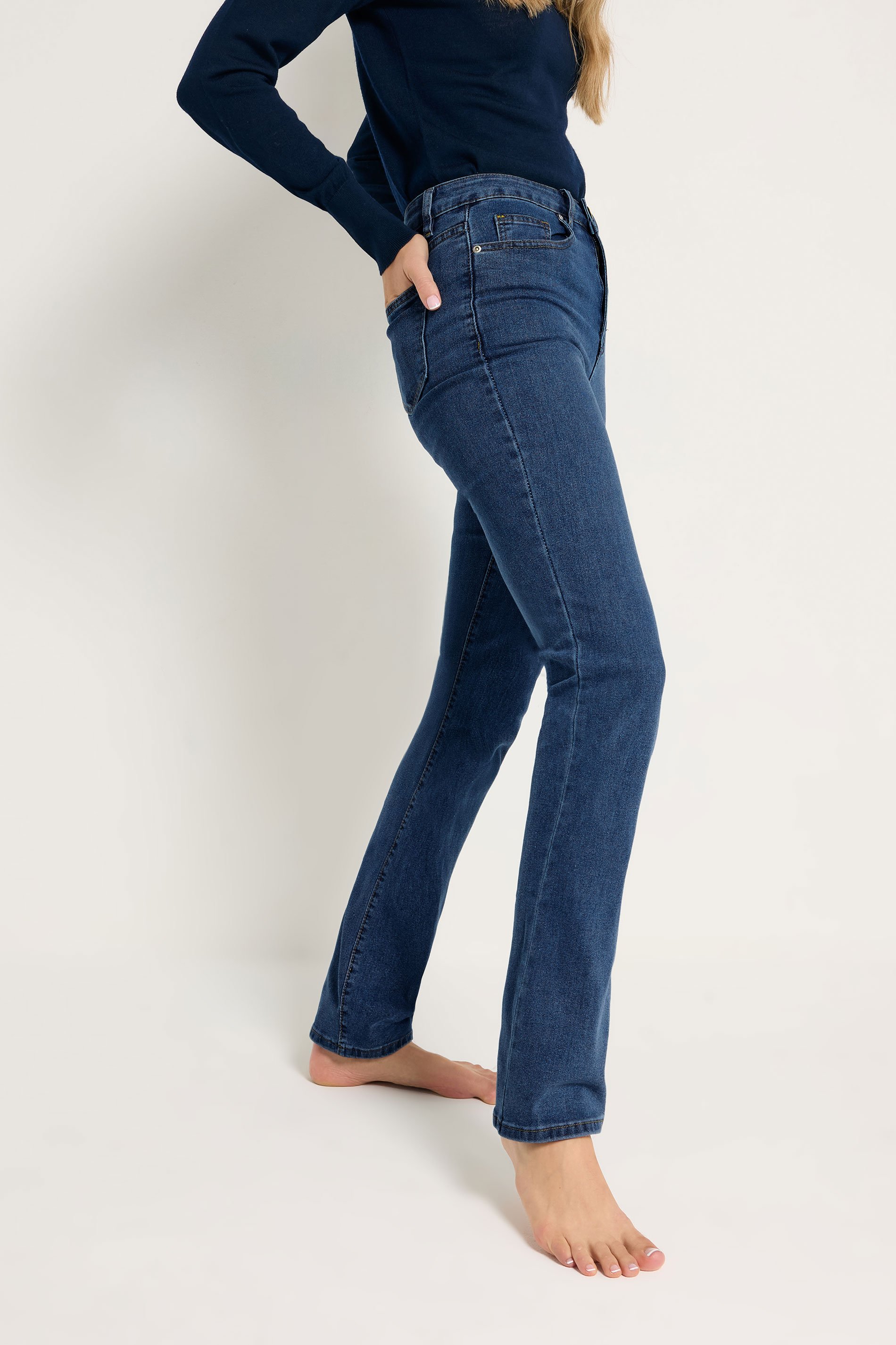 LTS Tall Dark Blue Stretch Straight Leg Jeans | Long Tall Sally  2