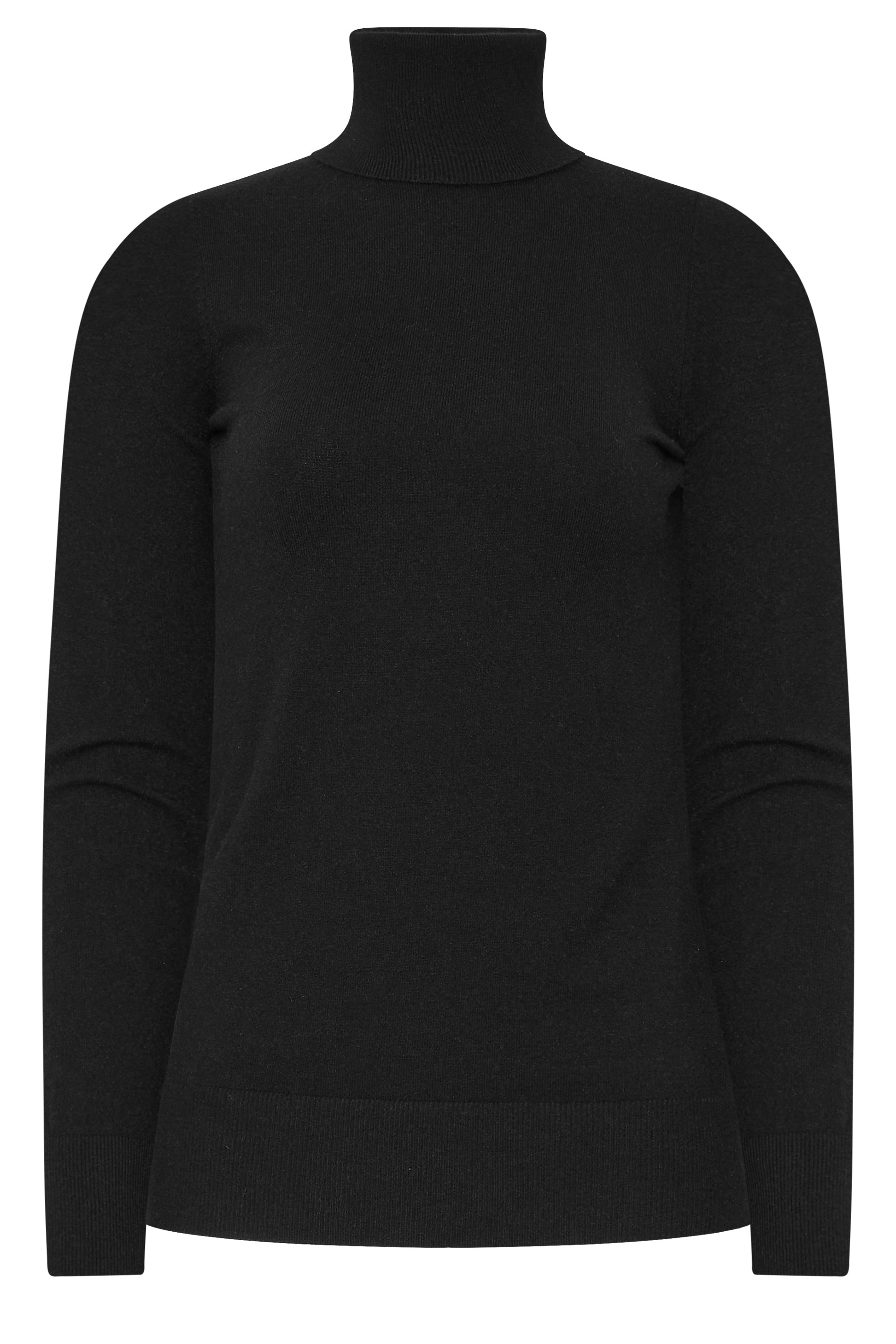LTS Tall Black Knitted Roll Neck Jumper | Long Tall Sally 5