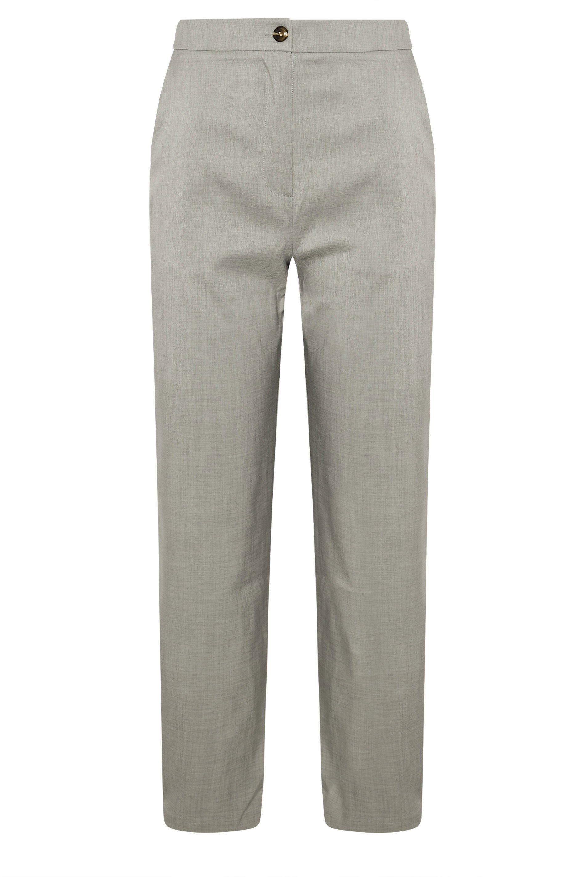 LTS Tall Light Grey Pleated Barrel Leg Trousers | Long Tall Sally 5