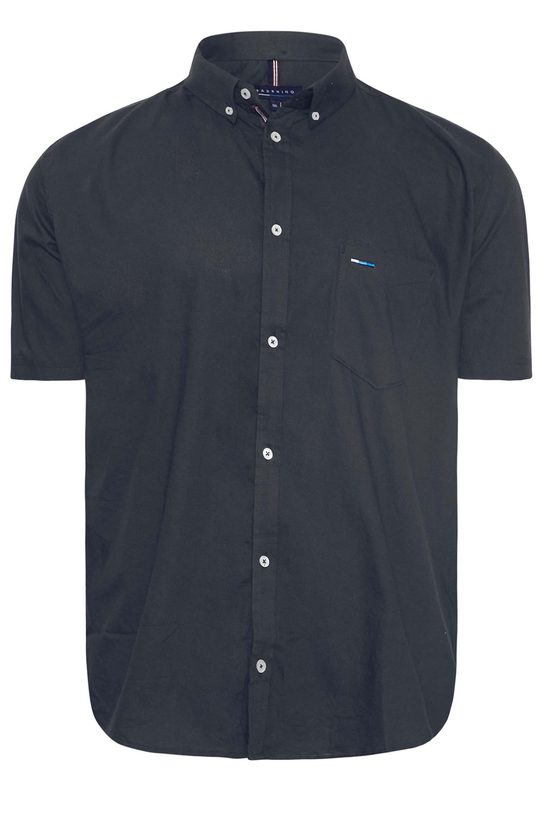 BadRhino Navy Blue Essential Short Sleeve Oxford Shirt | BadRhino 3