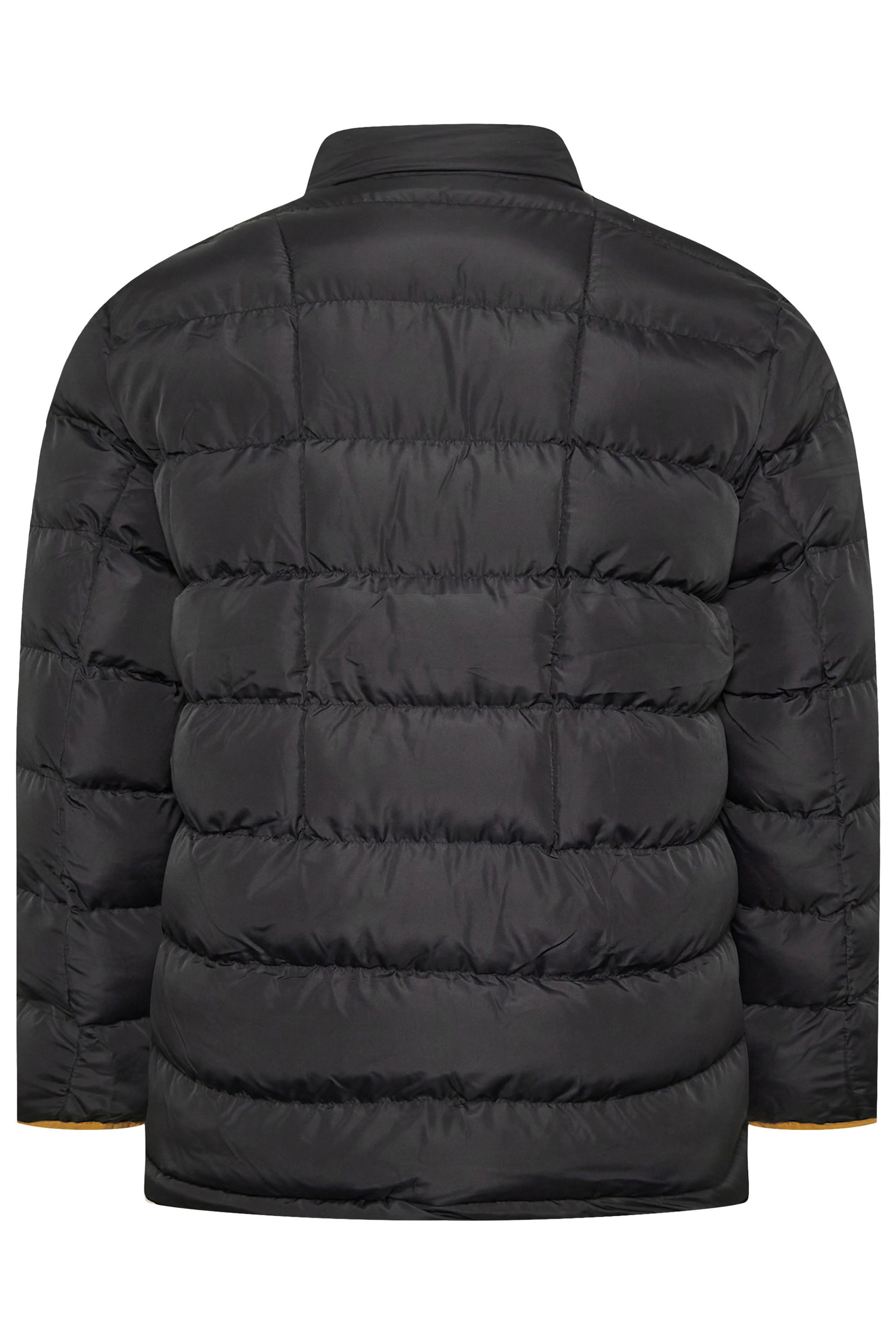 D555 Big & Tall Black Embroidered Badge Puffer Jacket | BadRhino 4