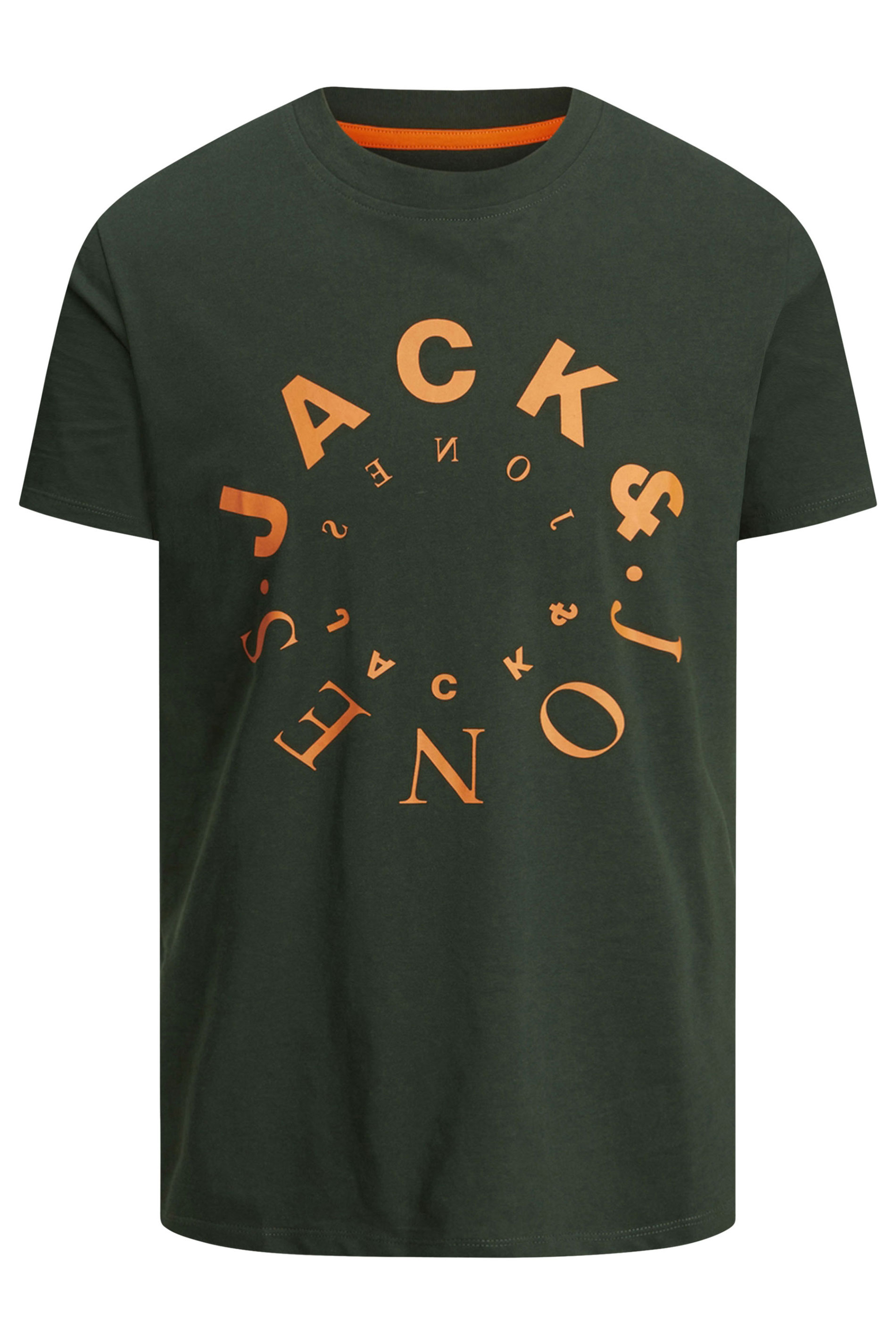 JACK & JONES Big & Tall 5 PACK White & Green Logo Printed T-Shirts | BadRhino 4