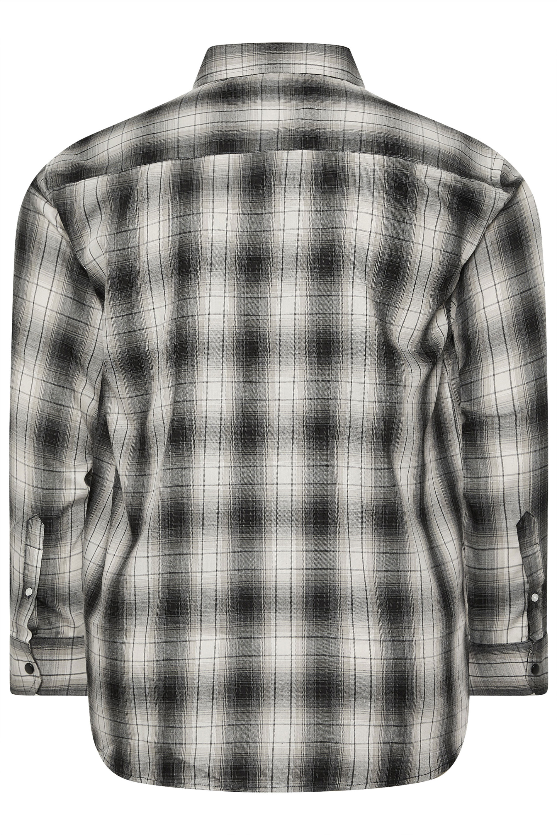 KAM Big & Tall Charcoal Grey Long Sleeve Check Shirt | BadRhino 4