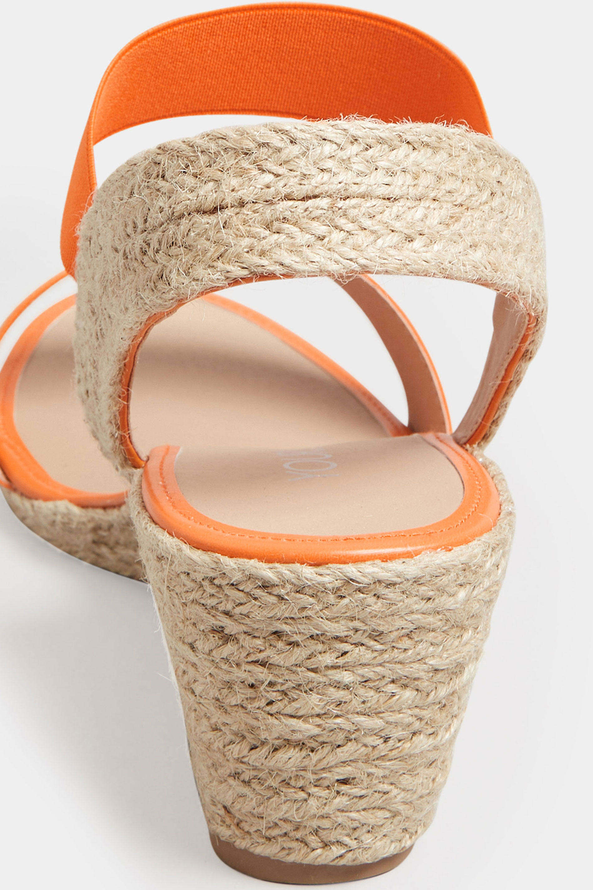 Orange Espadrille Wedges In Wide E Fit & Extra Wide EEE Fit | Yours Clothing 4
