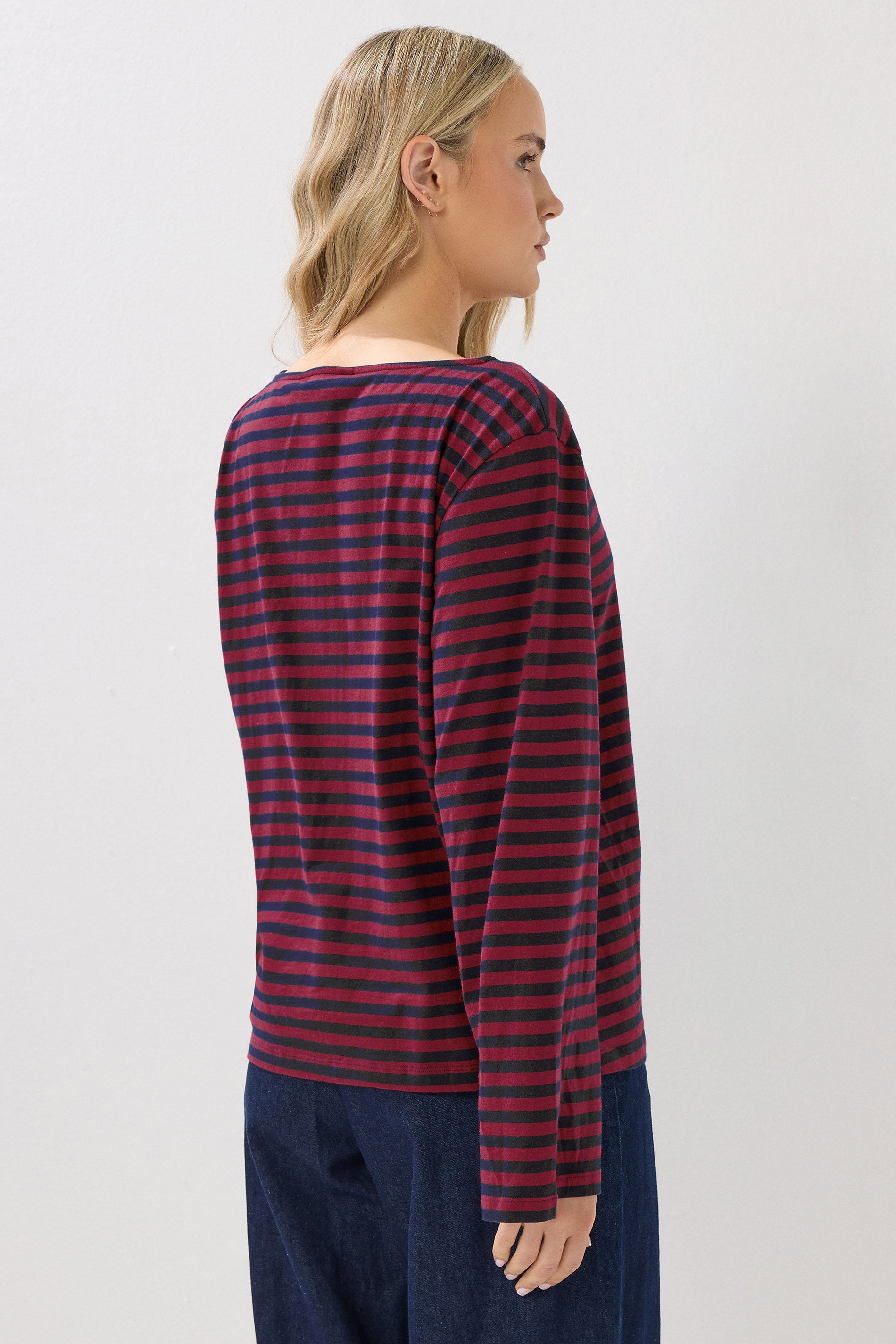LTS Tall Navy Blue Striped Long Sleeve Top | Long Tall Sally 3