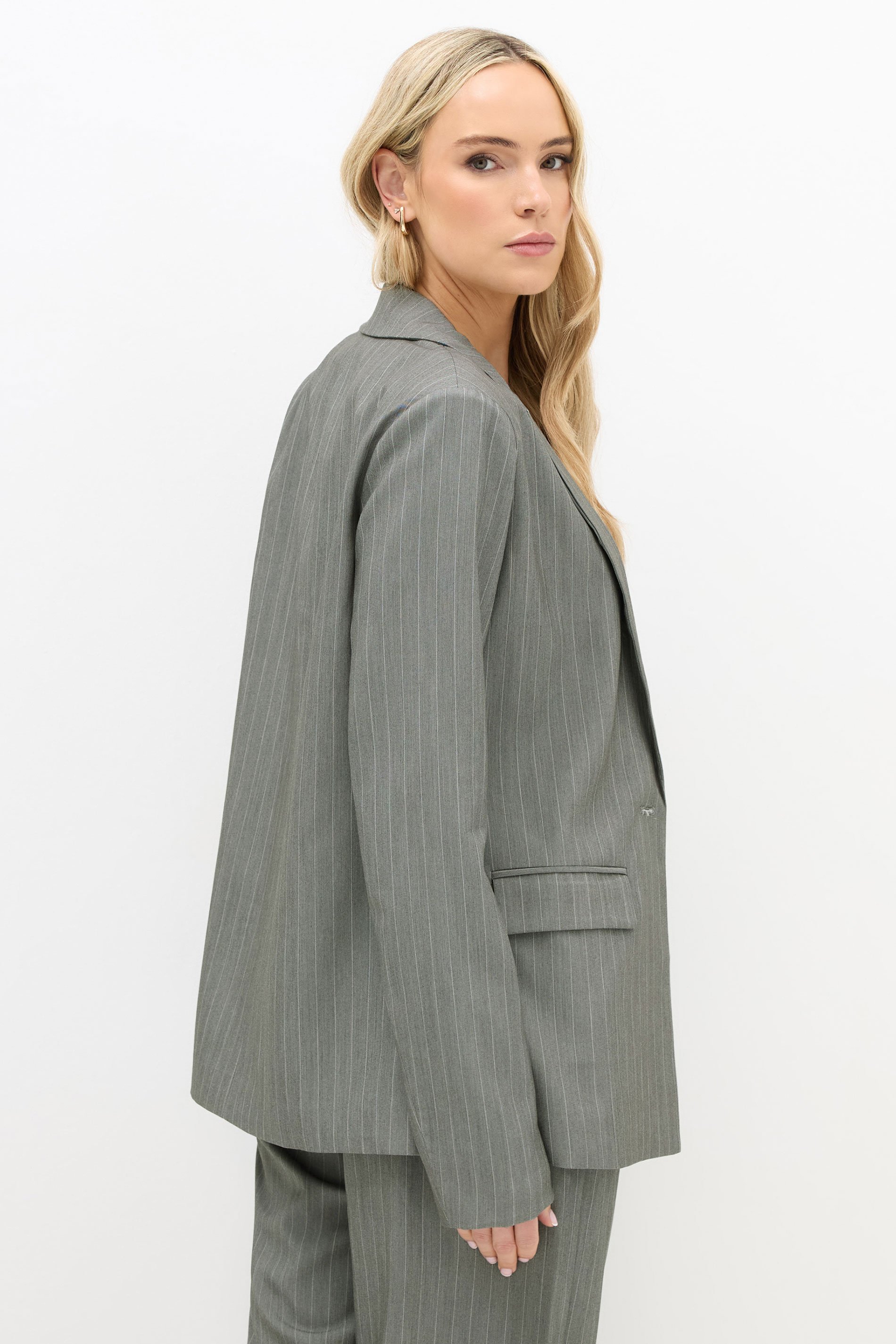 LTS PREMIUM Tall Grey Stripe Formal Blazer | Long Tall Sally 4