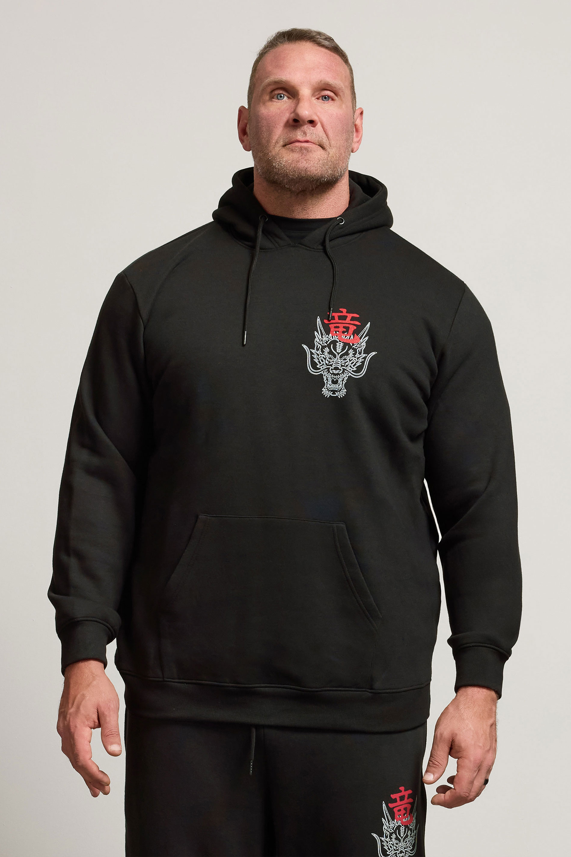 BadRhino Big & Tall Black Dragon Graphic Hoodie | BadRhino 1